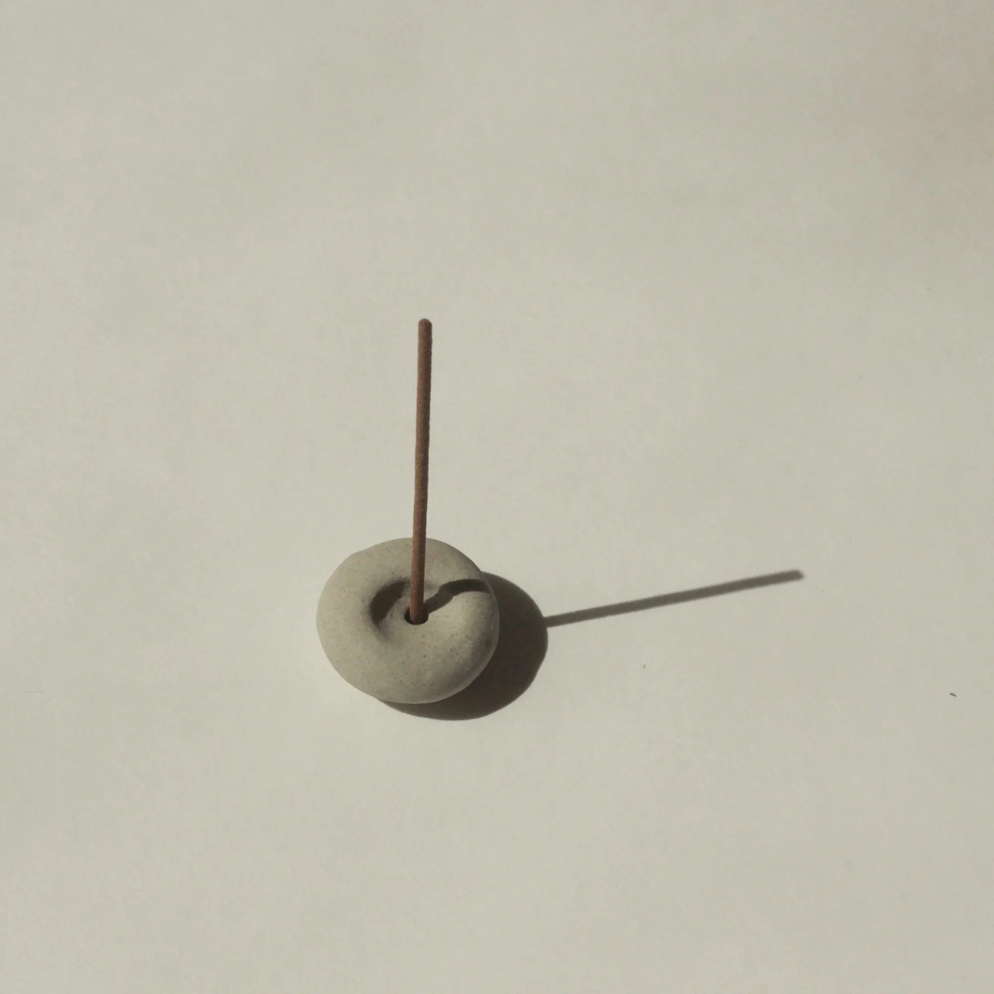 Mini Light Grey Ceramic Pebble Incense Holder