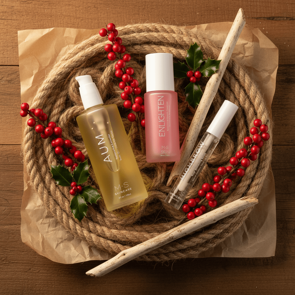 Holiday bundle with AUM, ENLIGHTEN, and HIGHBROW - festive styling