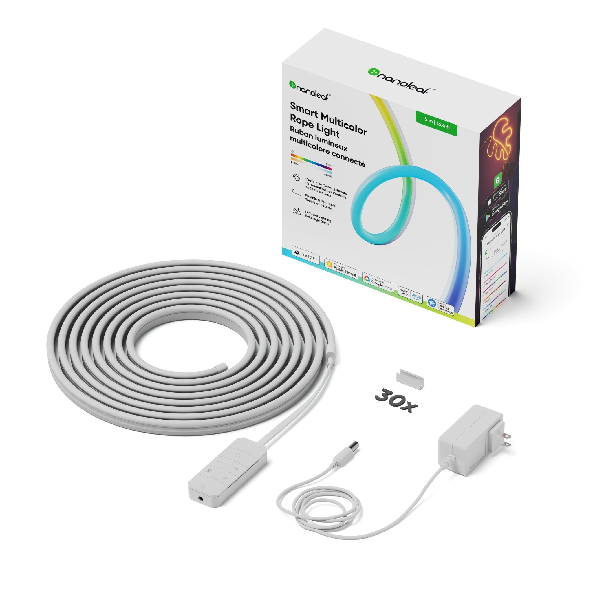 Nanoleaf Shop USA Matter Smart Multicolor Rope Light (5m)