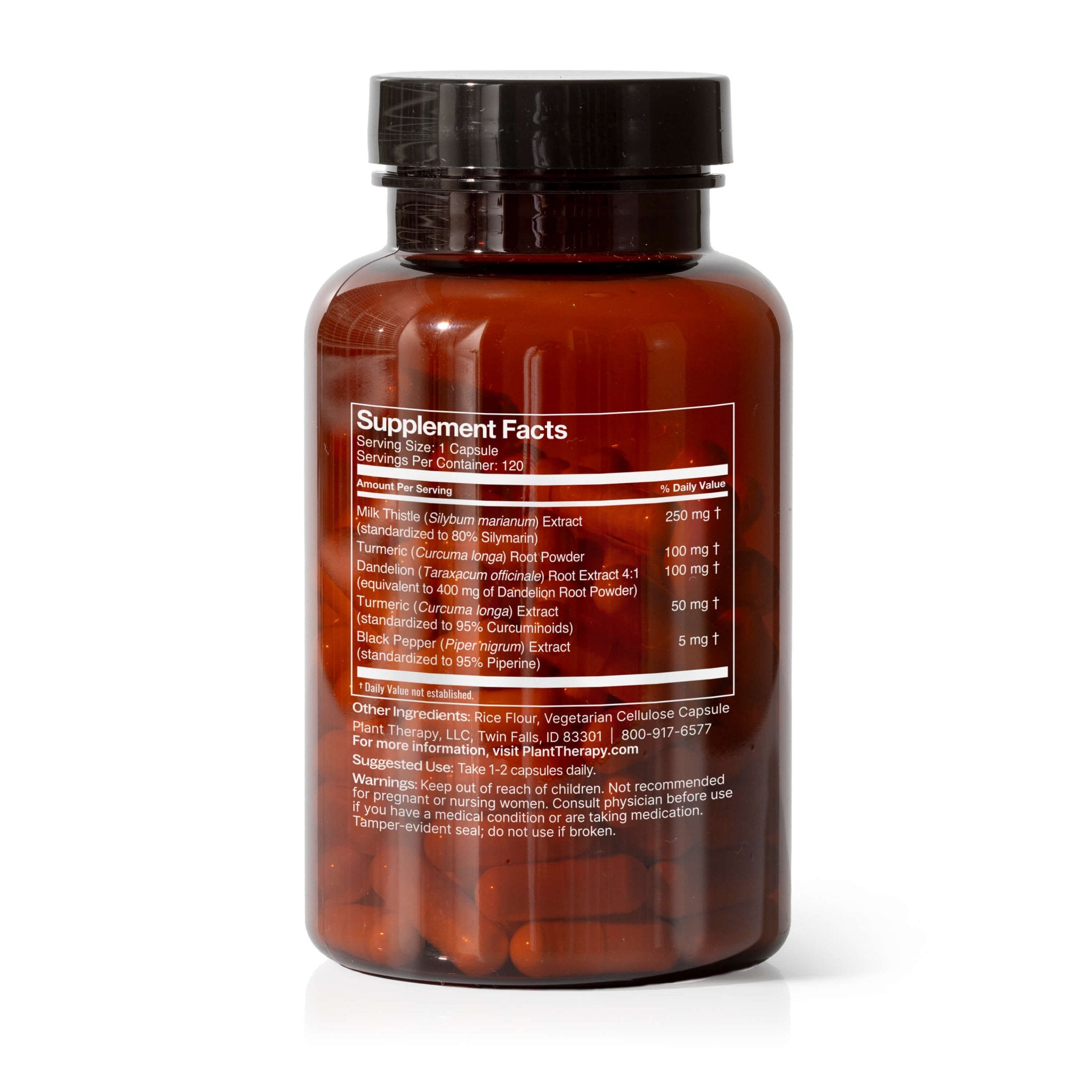 Plant Therapy Liver Tonic Herbal Supplement - 120 Capsules