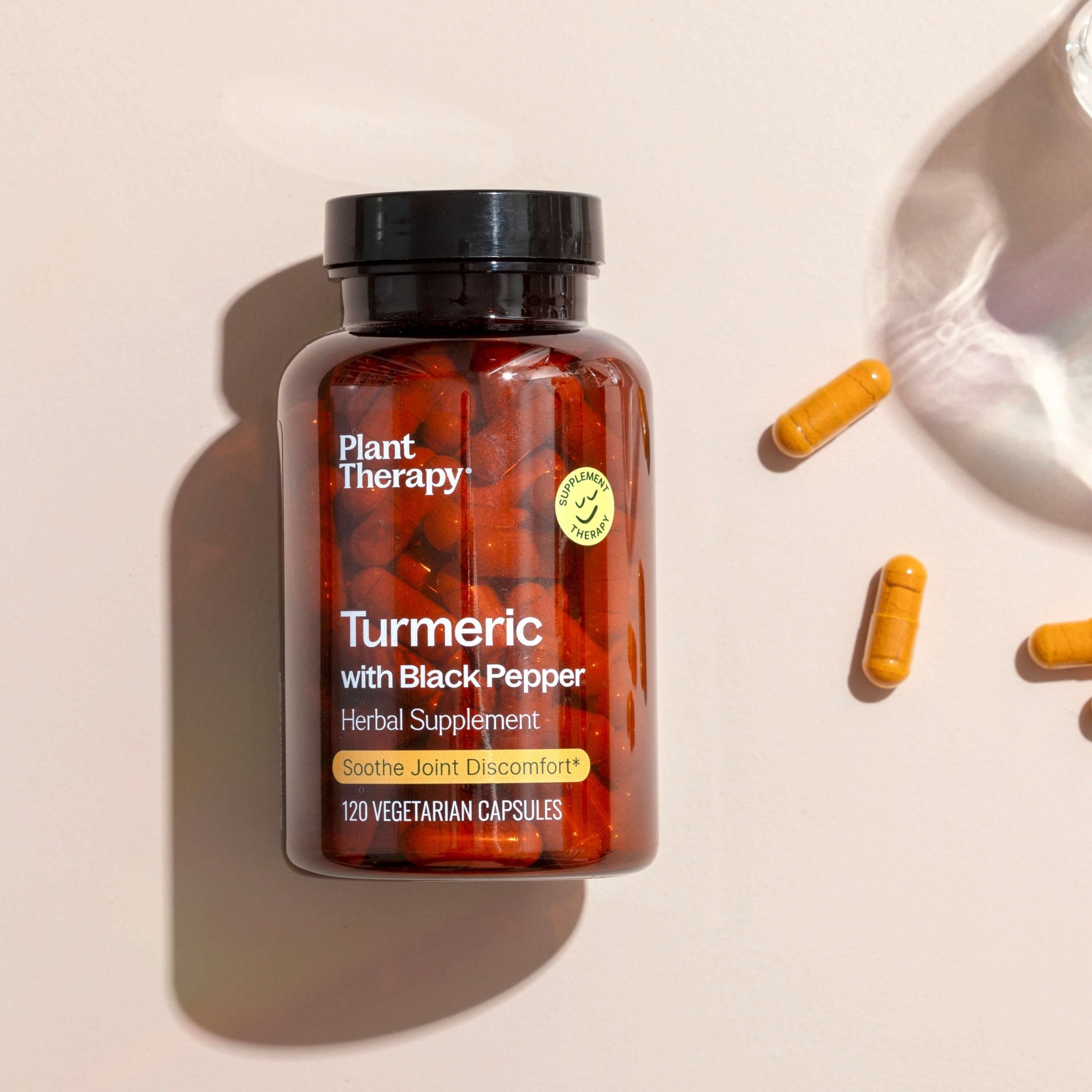 Plant Therapy Turmeric with Black Pepper Herbal Supplement - 120 Capsules