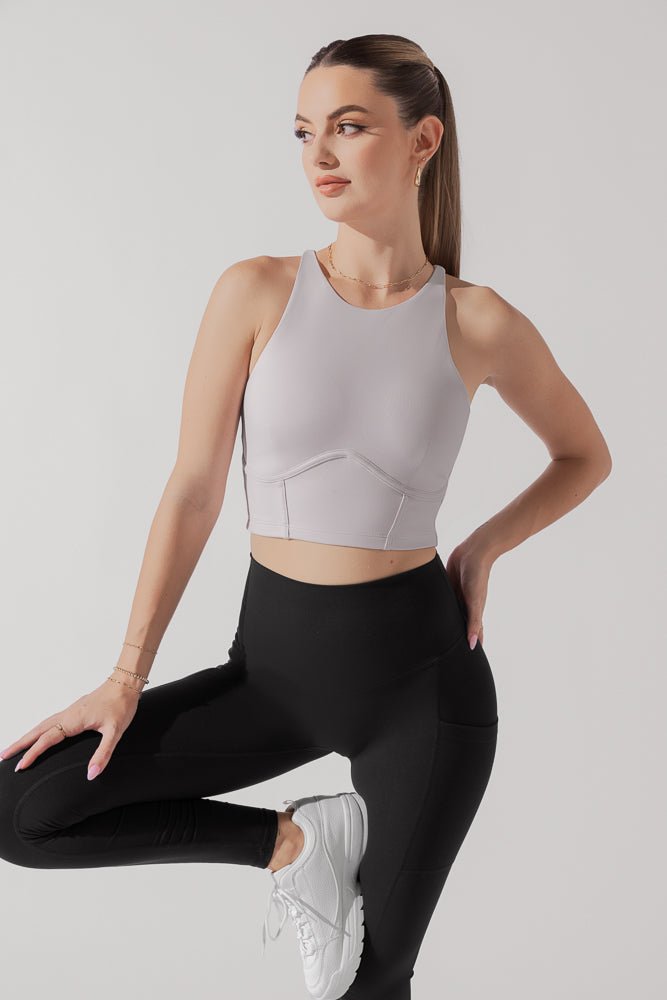 POPFLEX® Cleo Corset Crop Bralette - Smoky Lilac