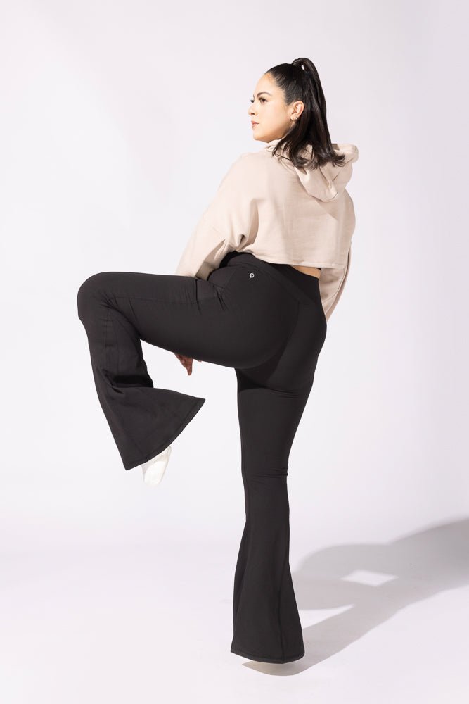 POPFLEX® Crisscross Hourglass® Bell Bottom with Pockets - Black