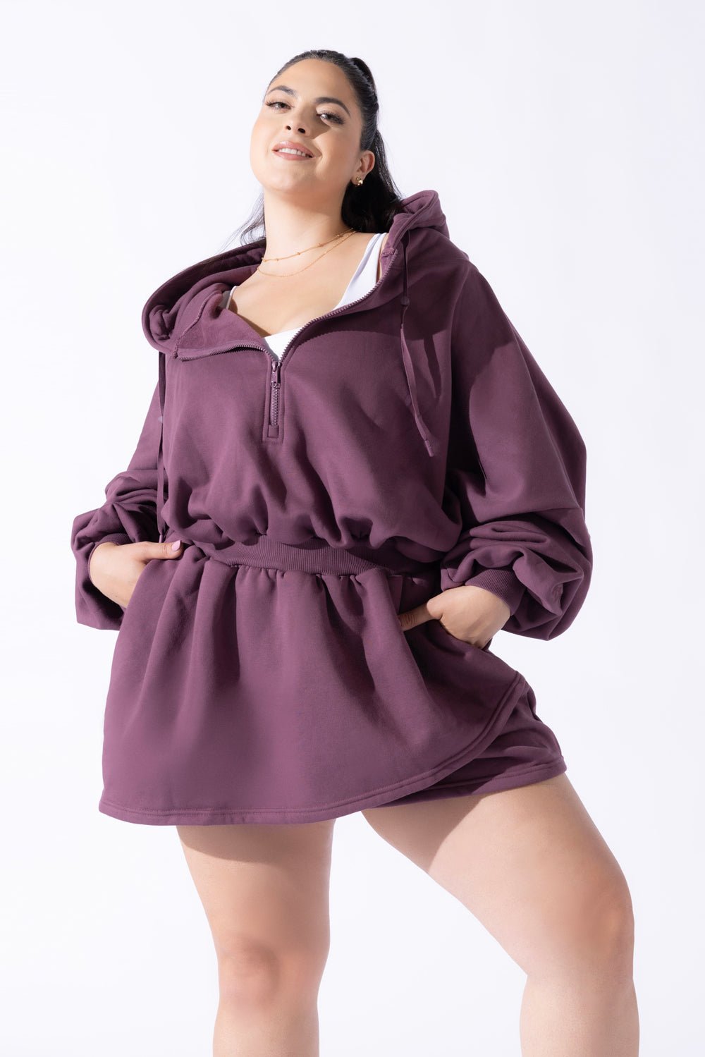POPFLEX® Game Day Dress - Deep Plum