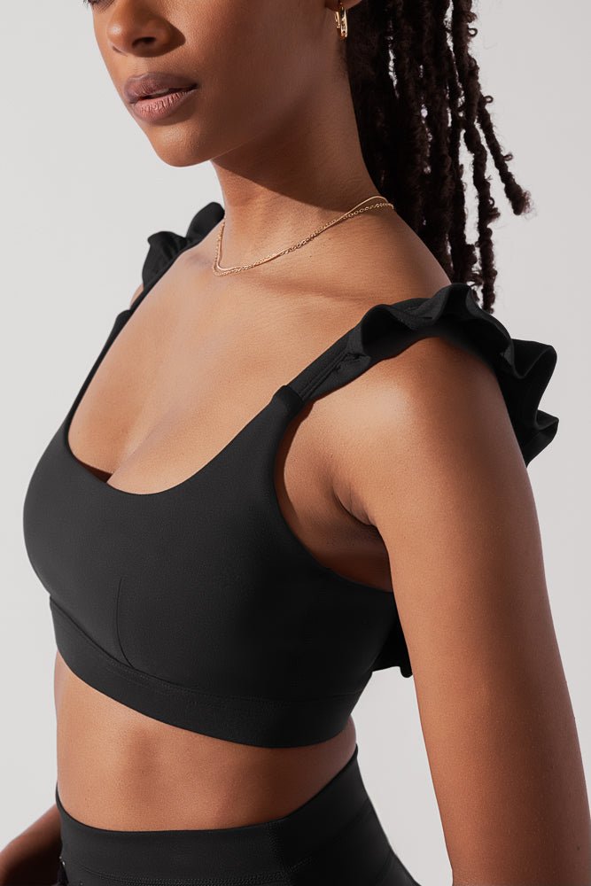 POPFLEX® Romance Ruffle Bra - Black