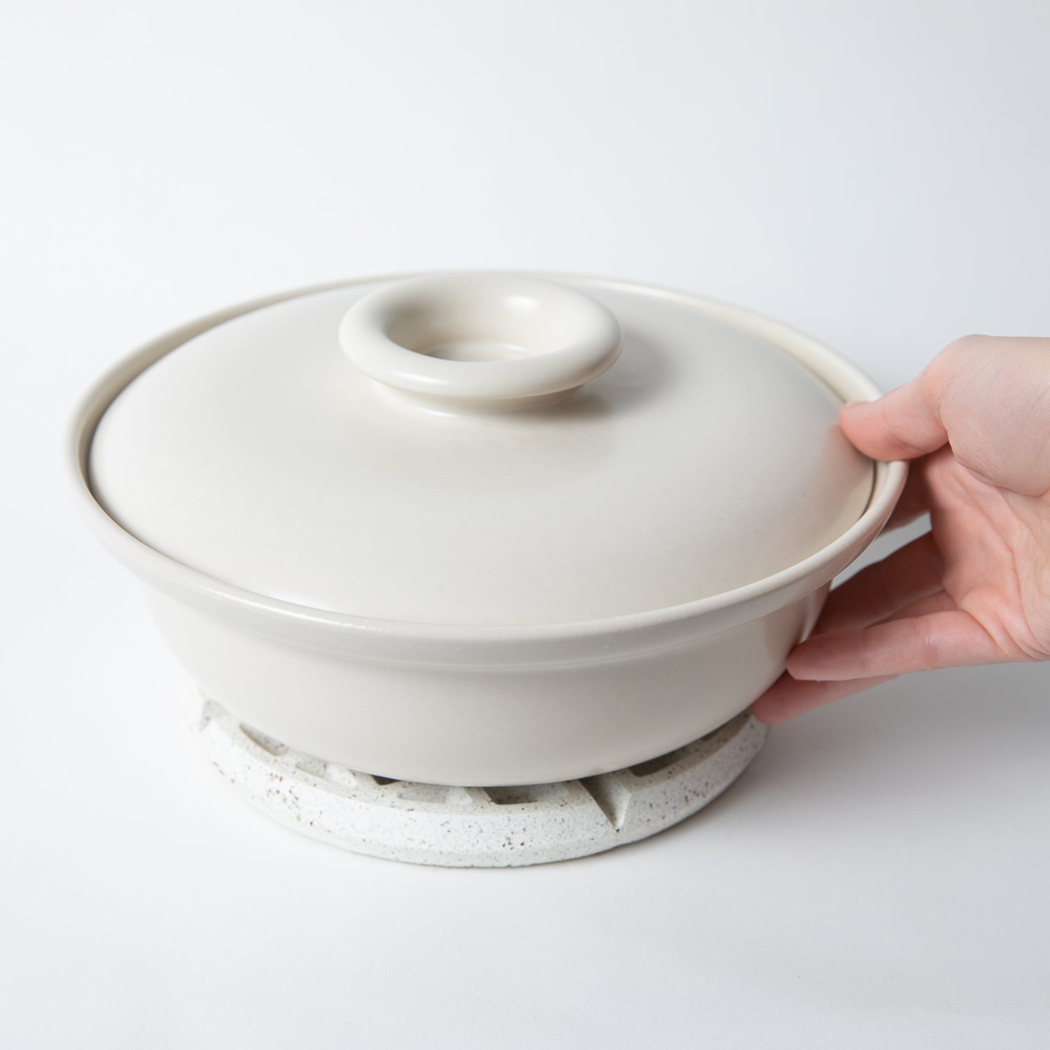 Pretti.Cool Waffle Trivet | White Terrazzo