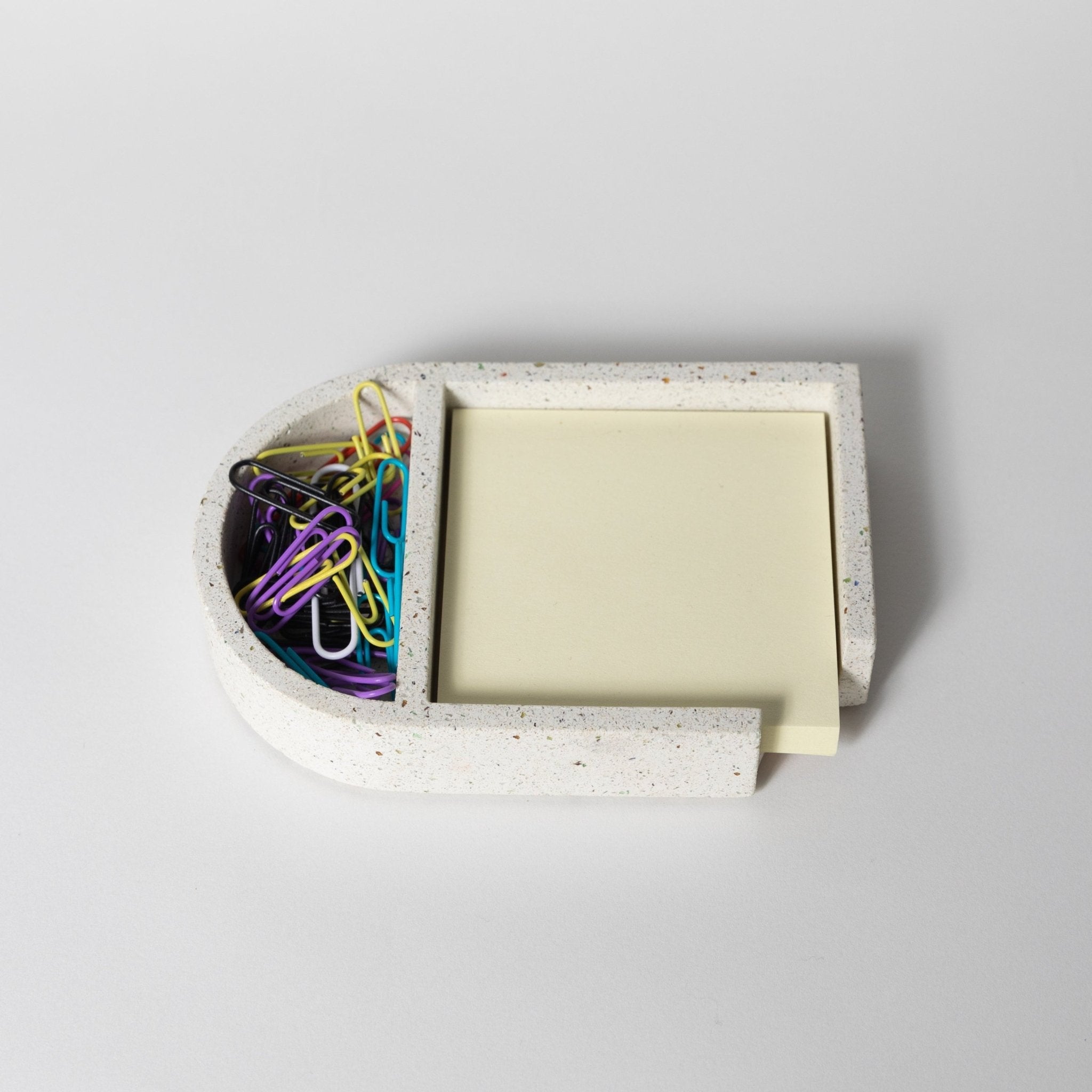 Pretti.Cool Sticki Note Holder | White Terrazzo