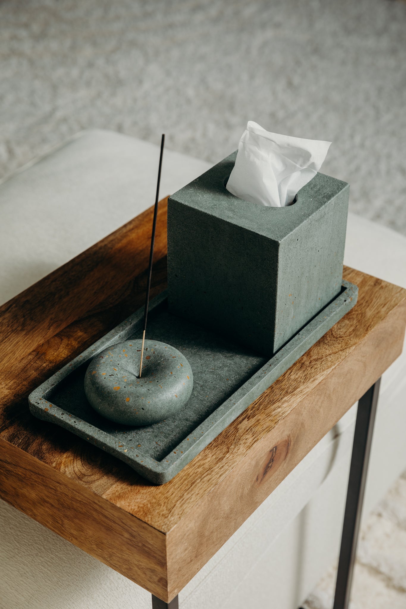 Pretti.Cool Bubble Incense Holder | Dark Green Terrazzo