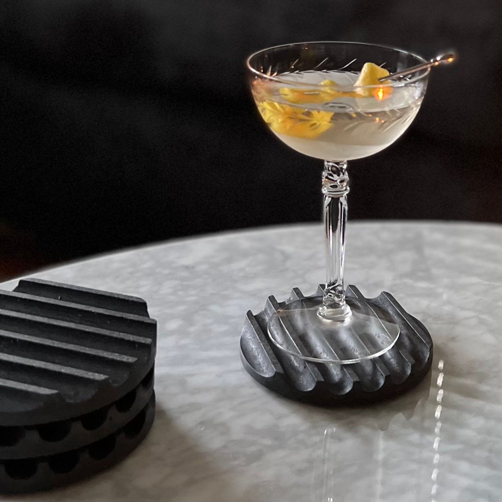 Pretti.Cool Coaster Set | Black Terrazzo