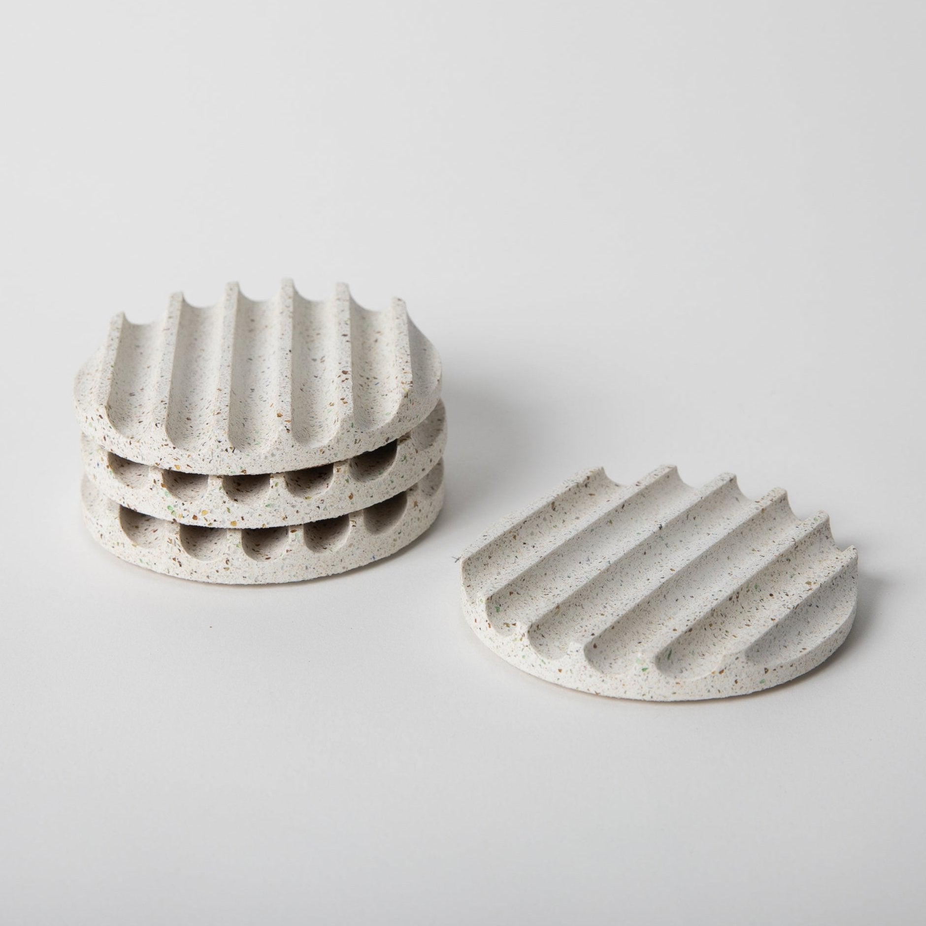 Pretti.Cool Coaster Set | White Terrazzo