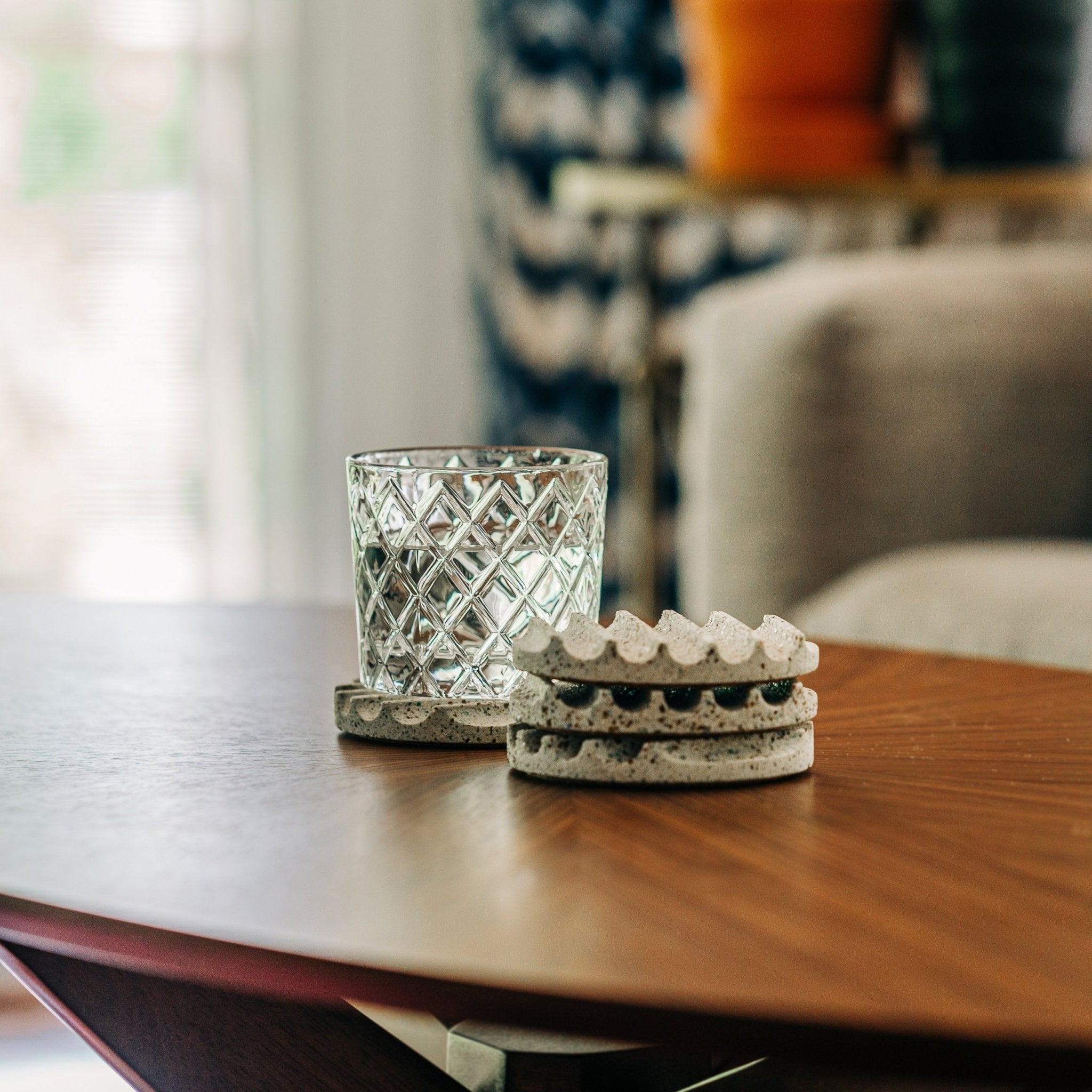 Pretti.Cool Coaster Set | White Terrazzo