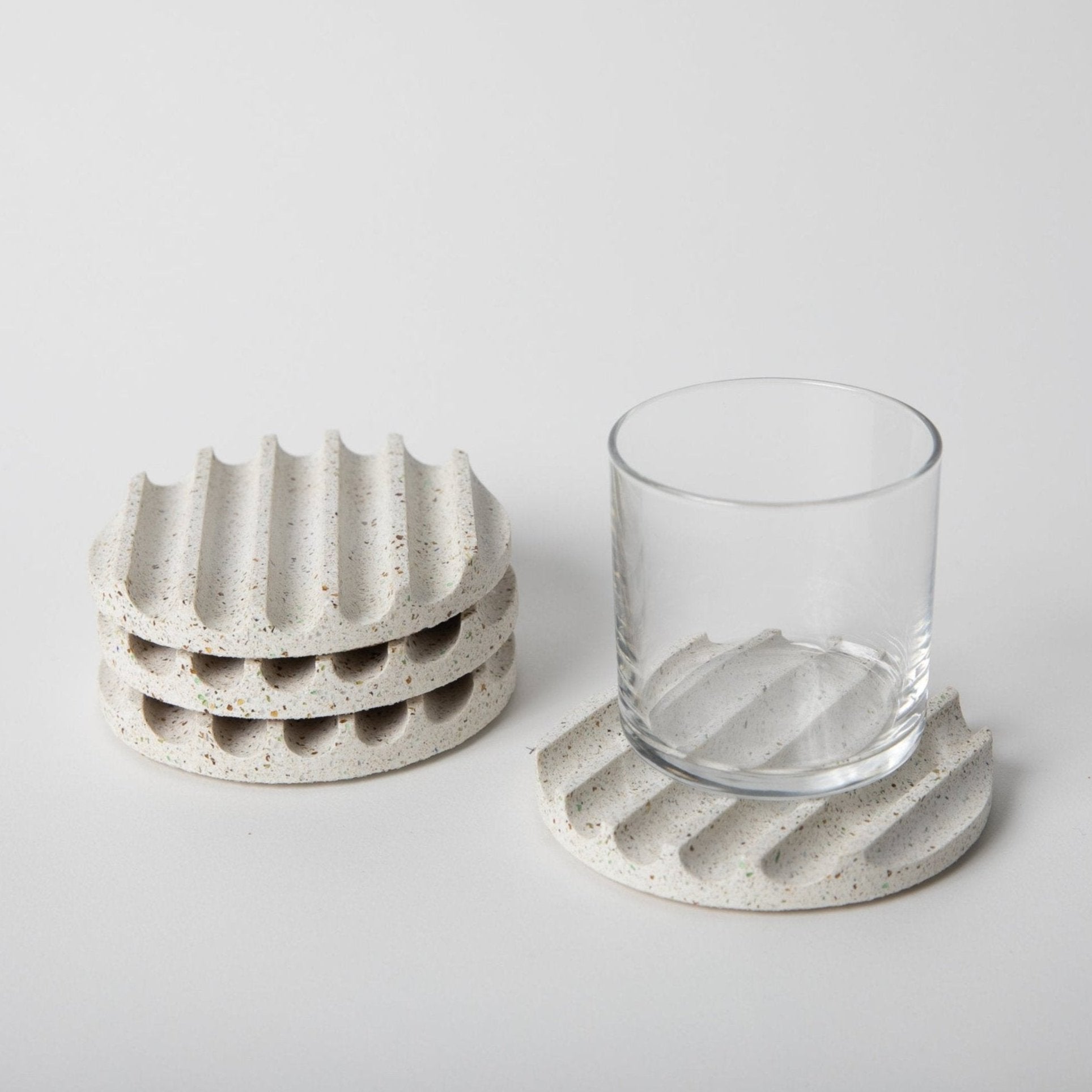 Pretti.Cool Coaster Set | White Terrazzo