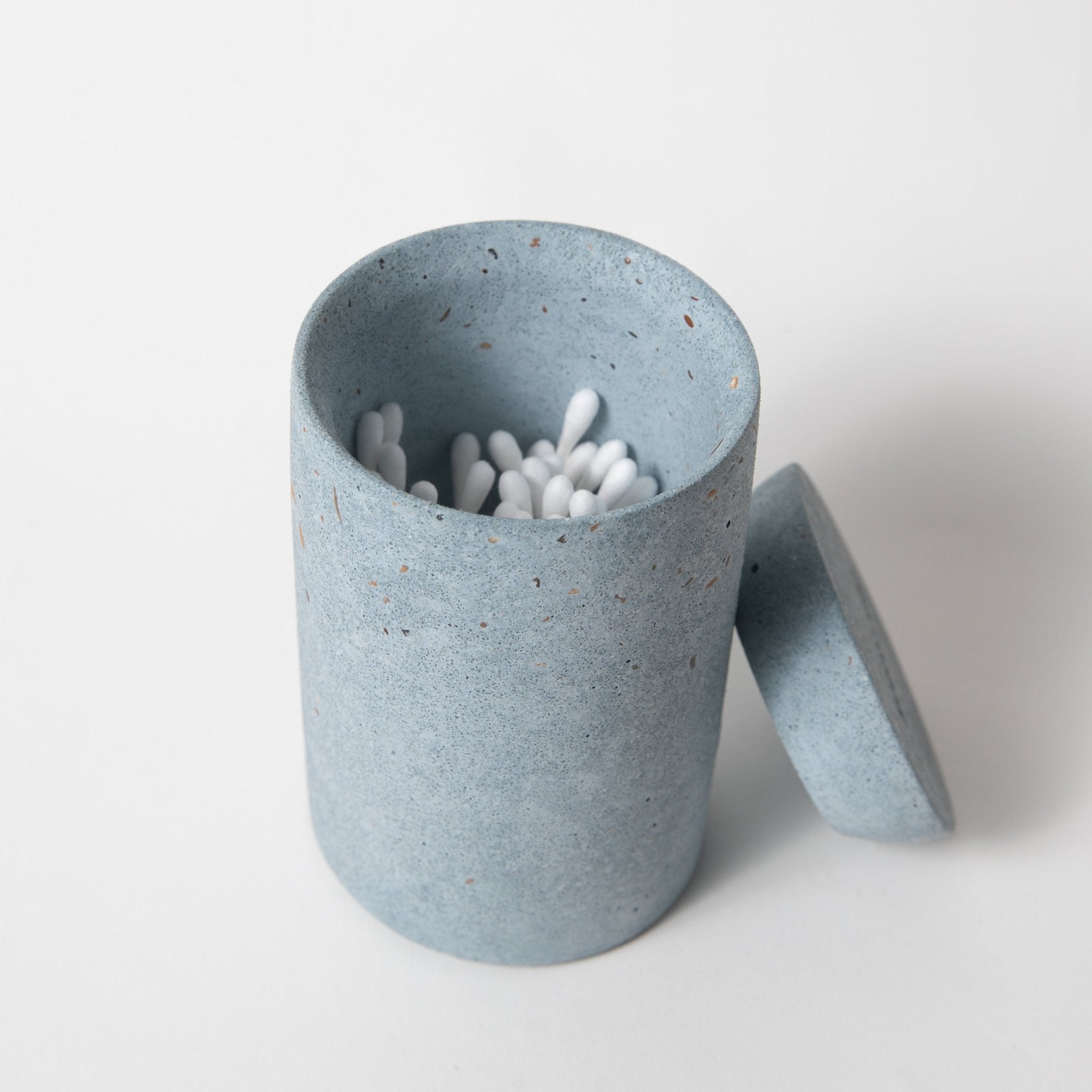 Pretti.Cool Cotton Swab Holder | Light Blue Terrazzo