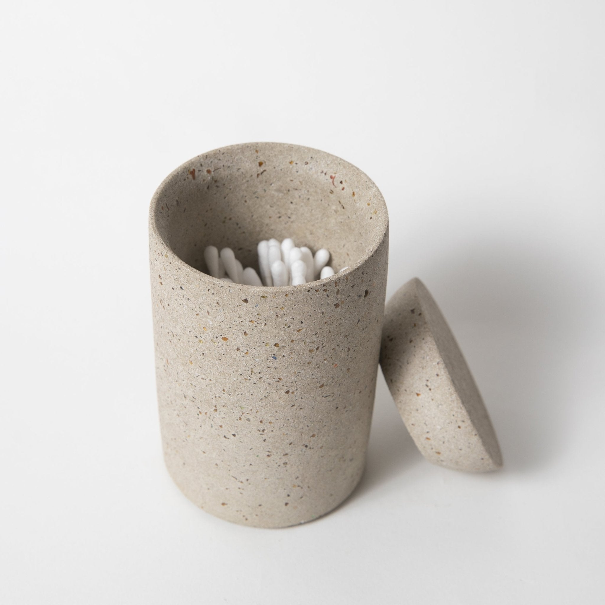 Pretti.Cool Cotton Swab Holder | Natural Terrazzo