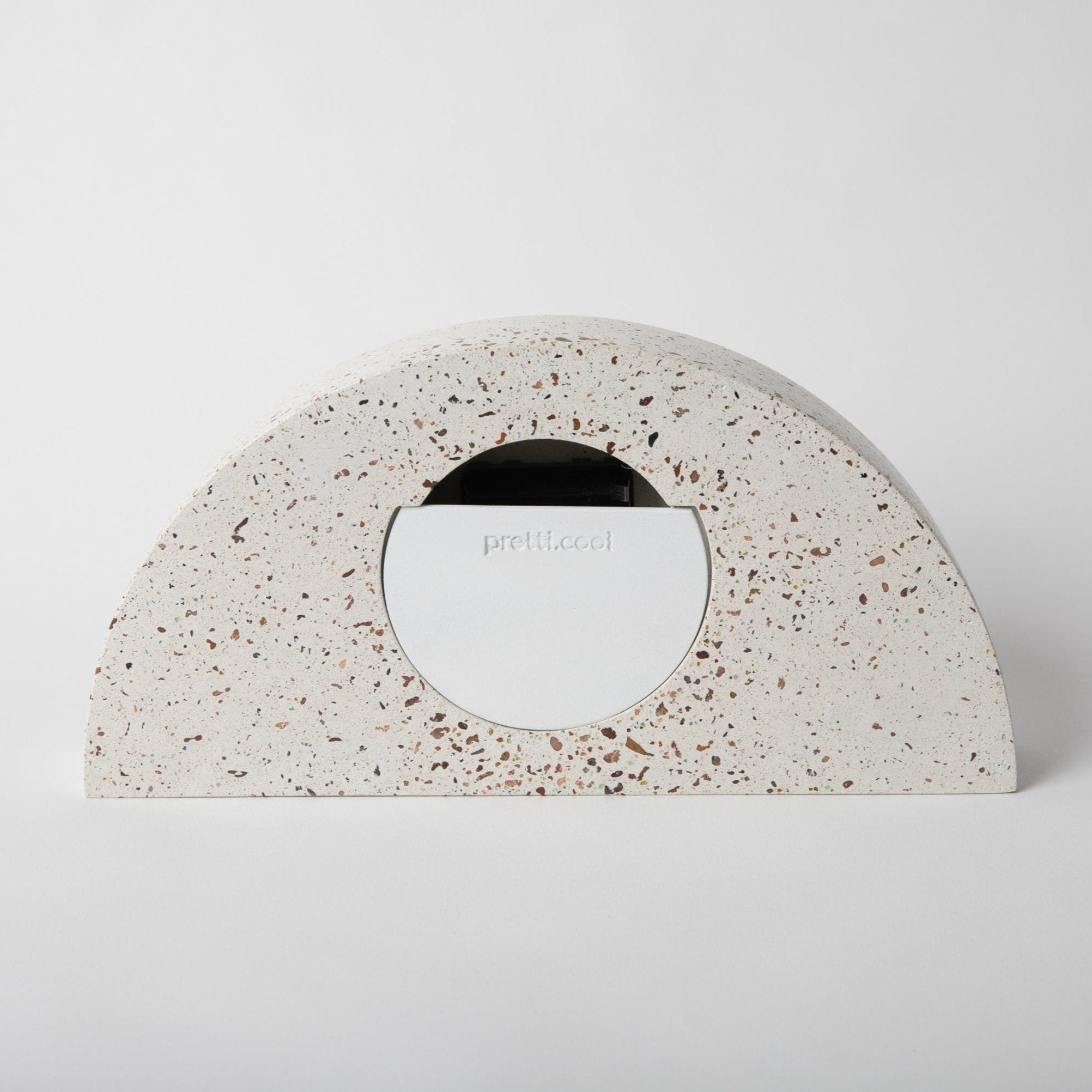 Pretti.Cool Mantle Clock | White Terrazzo