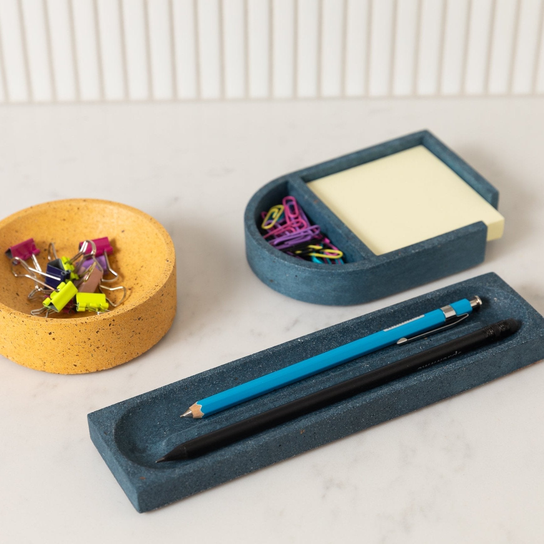 Pretti.Cool Pencil Tray | Cobalt Terrazzo