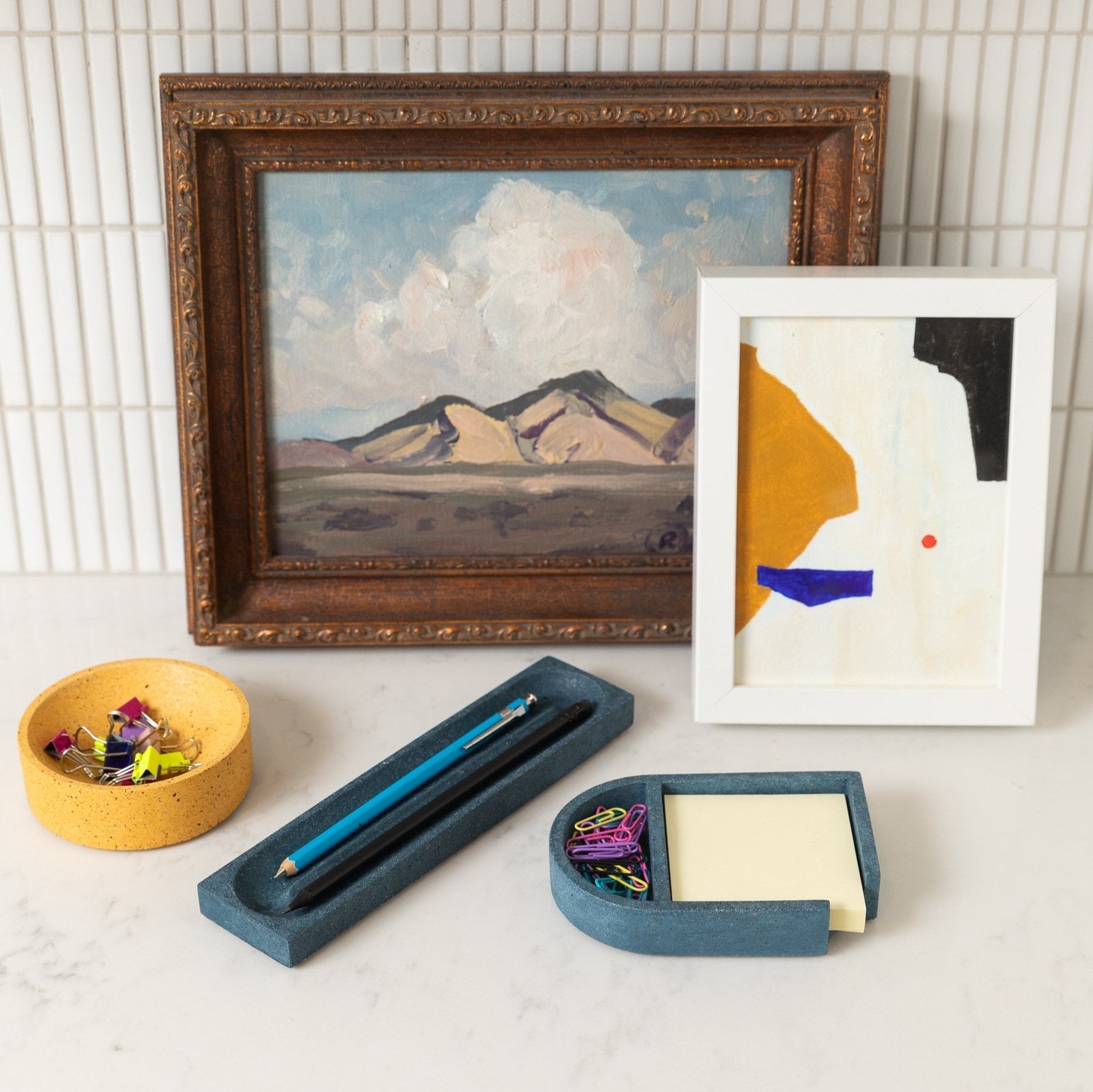 Pretti.Cool Pencil Tray | Cobalt Terrazzo
