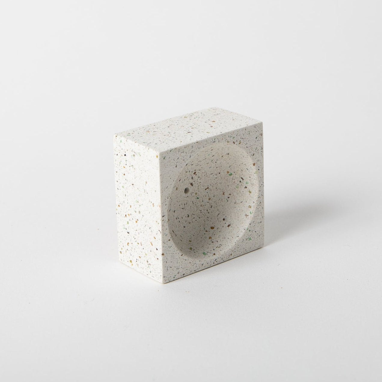 Pretti.Cool Square Incense Holder | White Terrazzo
