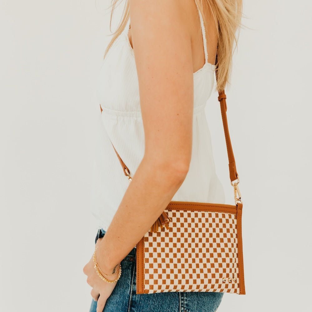 Pretty Simple Veda Woven Crossbody and Clutch Bag