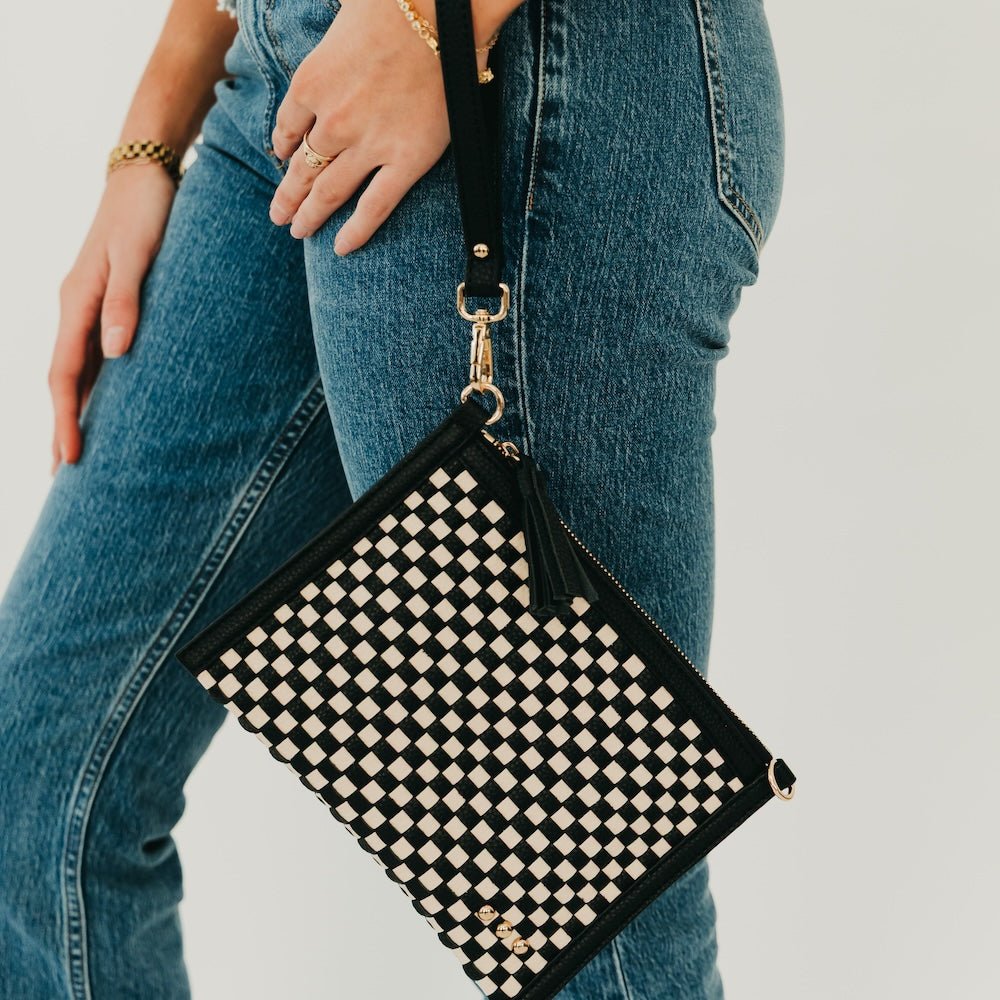 Pretty Simple Veda Woven Crossbody and Clutch Bag