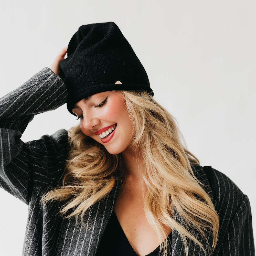 Rolled Edge, Cashmere Beanie
