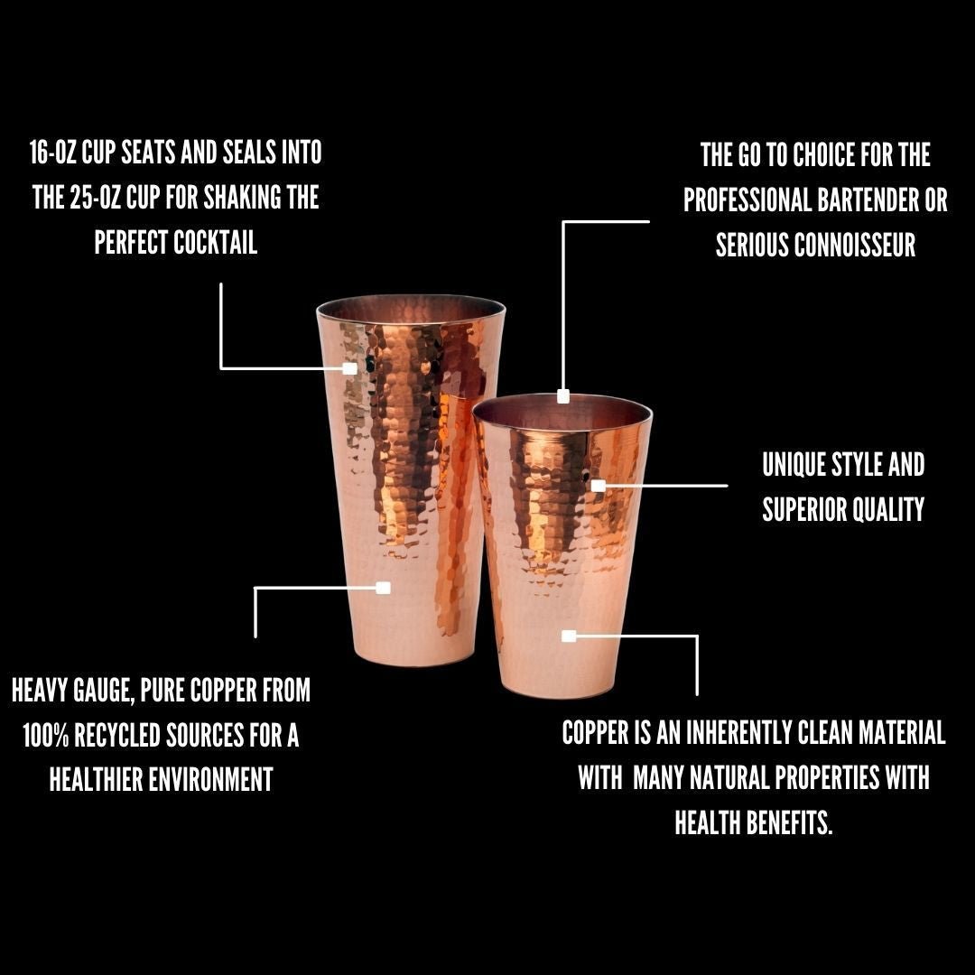 Sertodo Boston Copper Cocktail Shaker Set