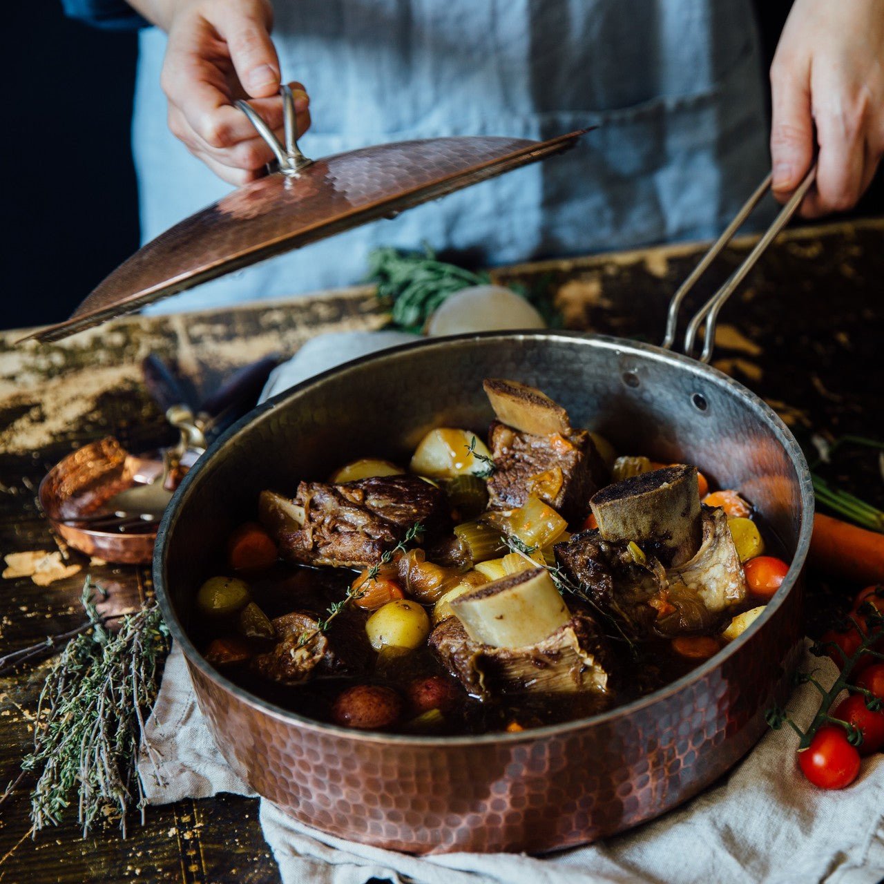 Copper Saute Pan with lid