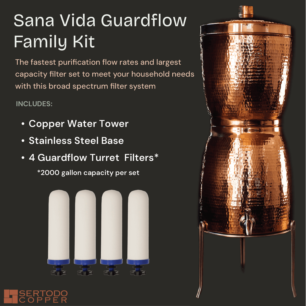 Sertodo Sana Vida GuardFlow Copper Water Filtration System