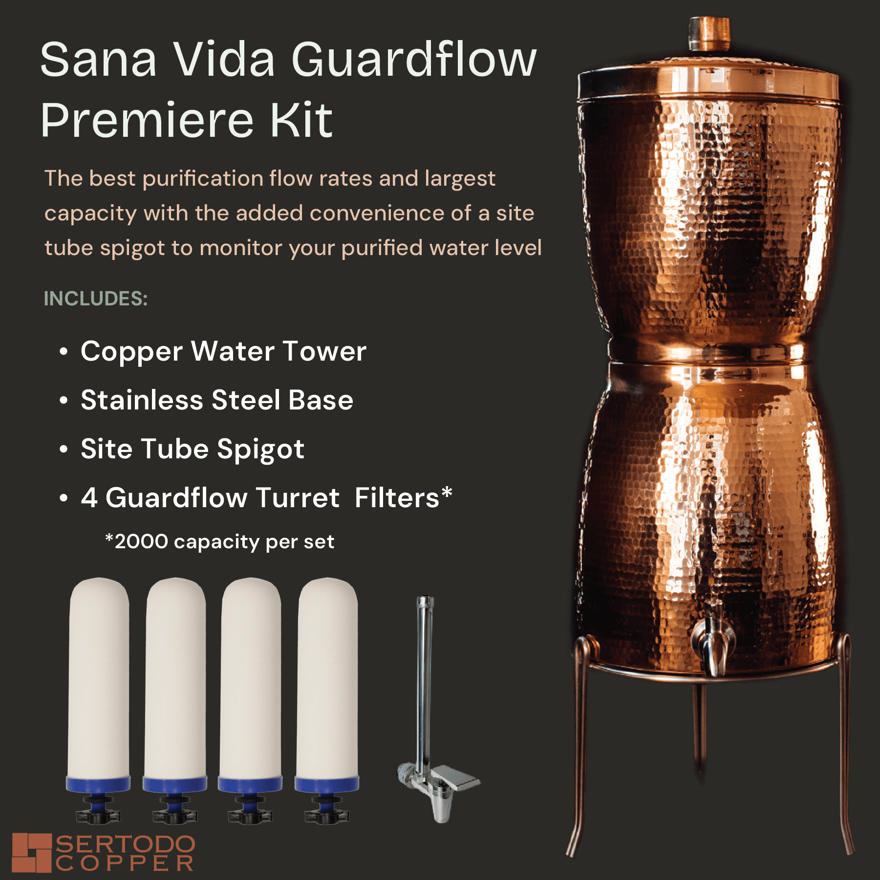 Sertodo Sana Vida GuardFlow Copper Water Filtration System