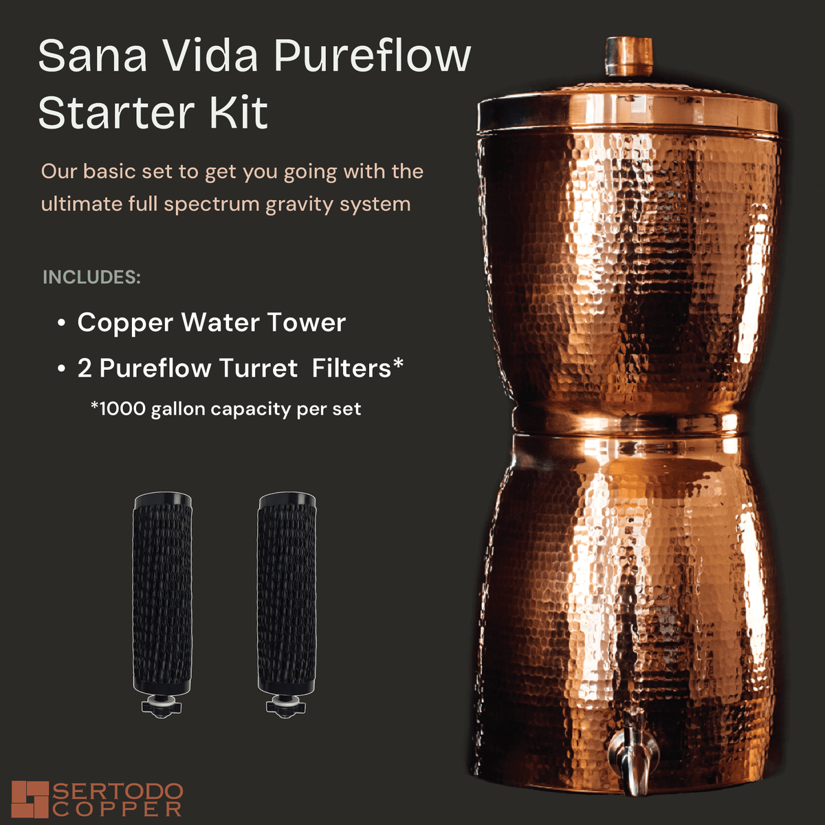Sertodo Sana Vida PureFlow Copper Water Filtration System