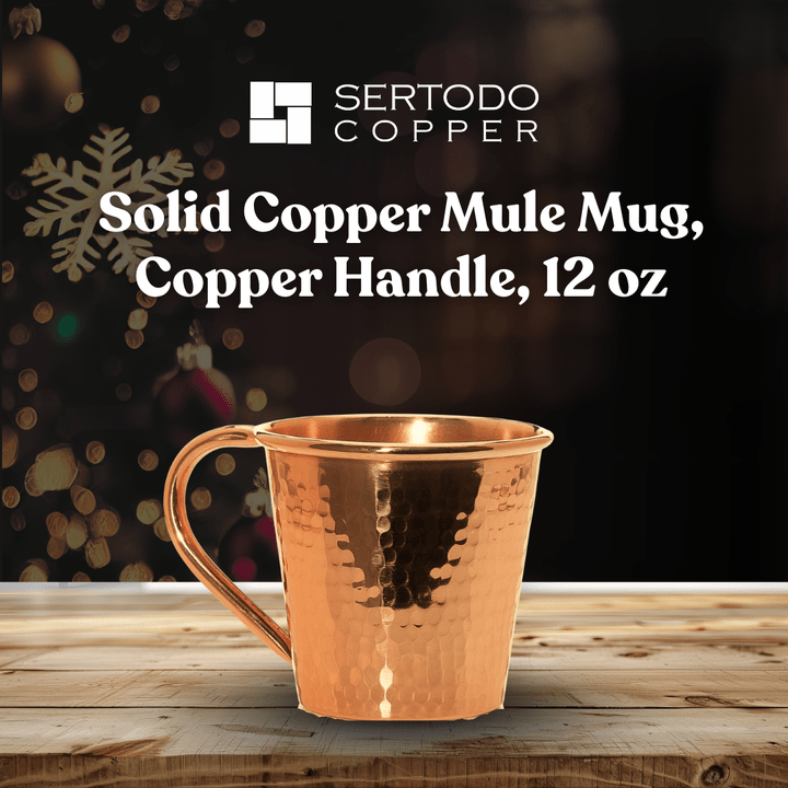 Sertodo Solid Copper Mule Mug, Copper Handle, 12 oz