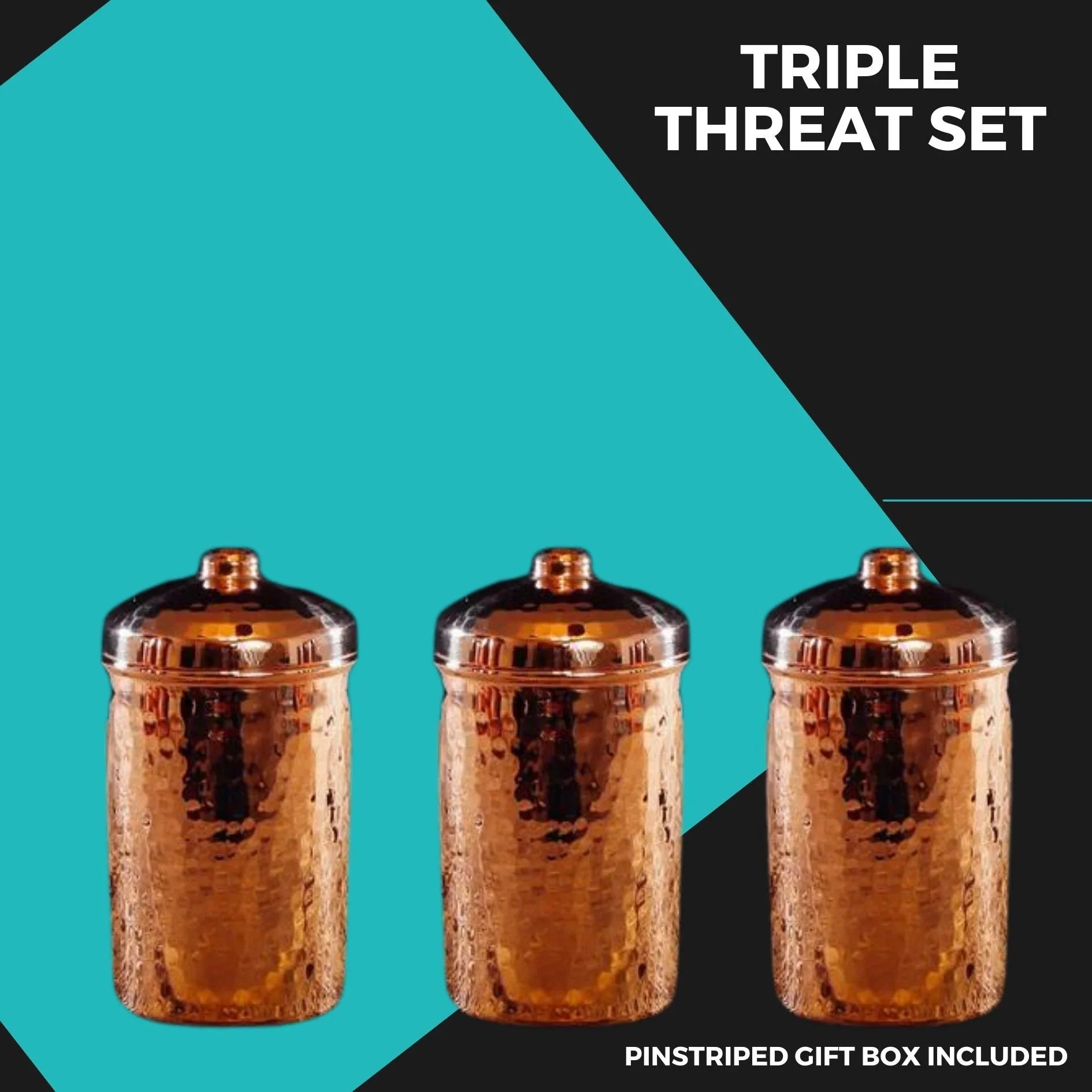 Sertodo Triple Copper Canisters Gift Set