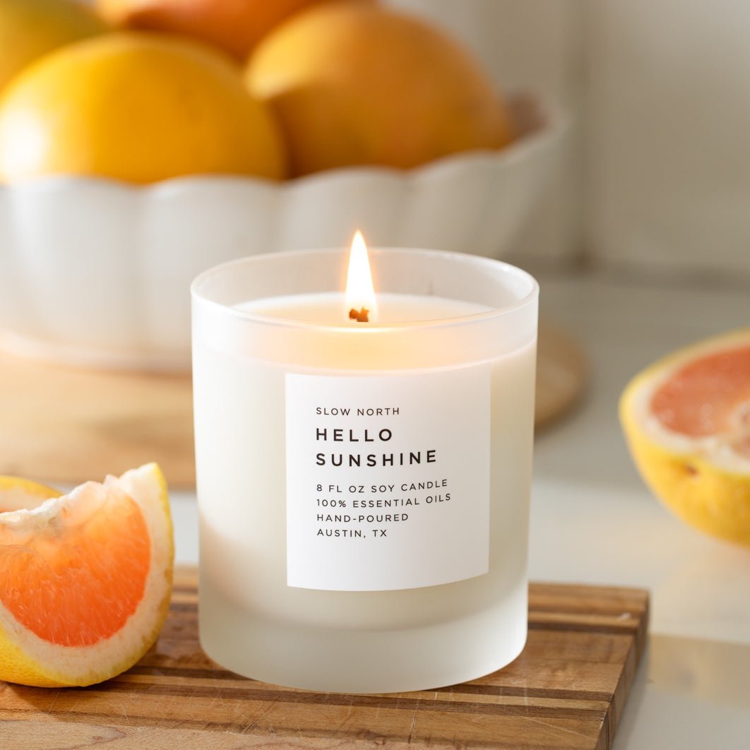 Slow North Hello Sunshine - Signature Candle (Grapefruit + Geranium + Lime)