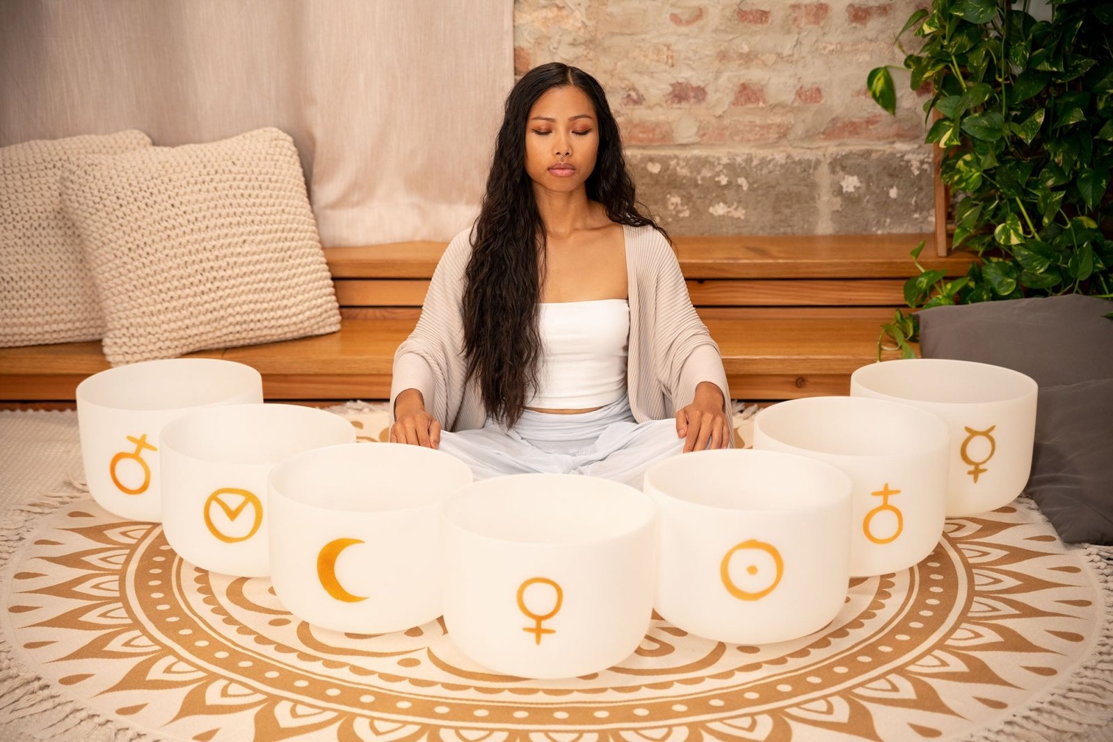Sound Healing LAB 7 Planetary Crystal Singing Bowls - Cosmic Chakra Set