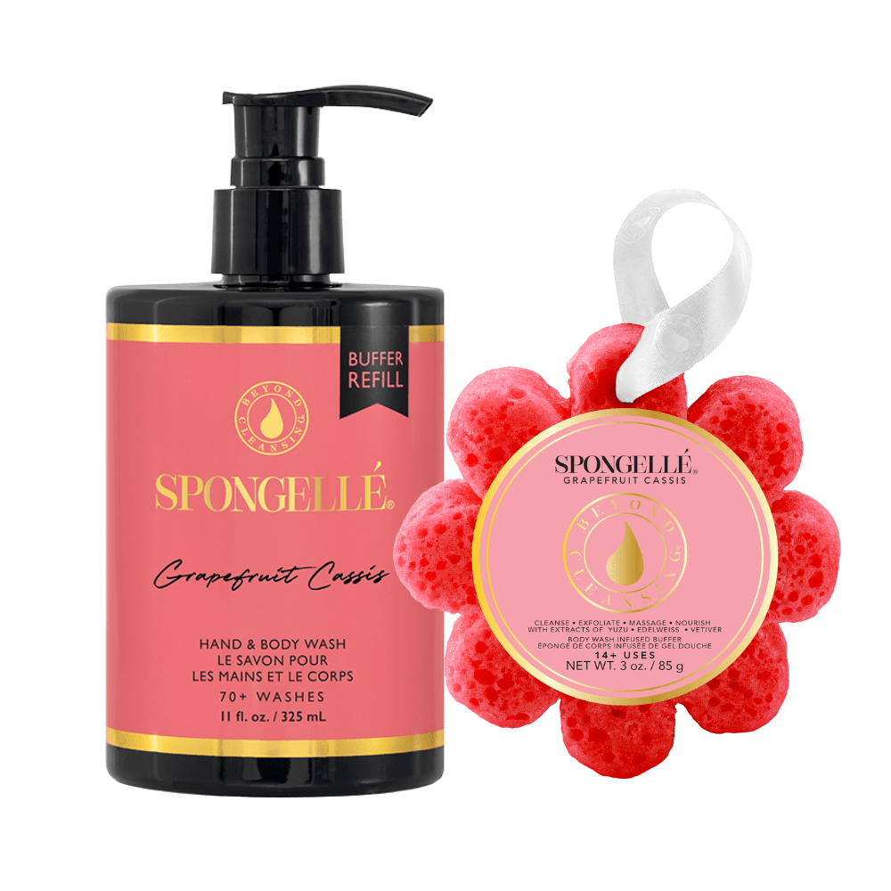 Spongellé Grapefruit Cassis Boxed Flower & Body Wash Refill Set