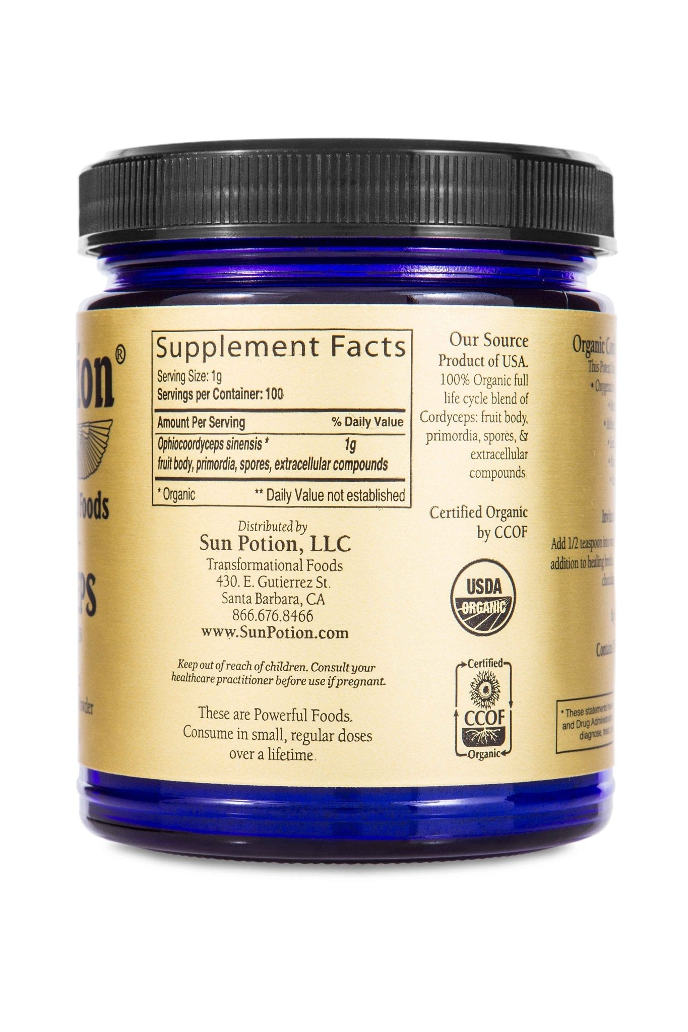 Sun Potion Cordyceps Mushroom Powder (Organic)