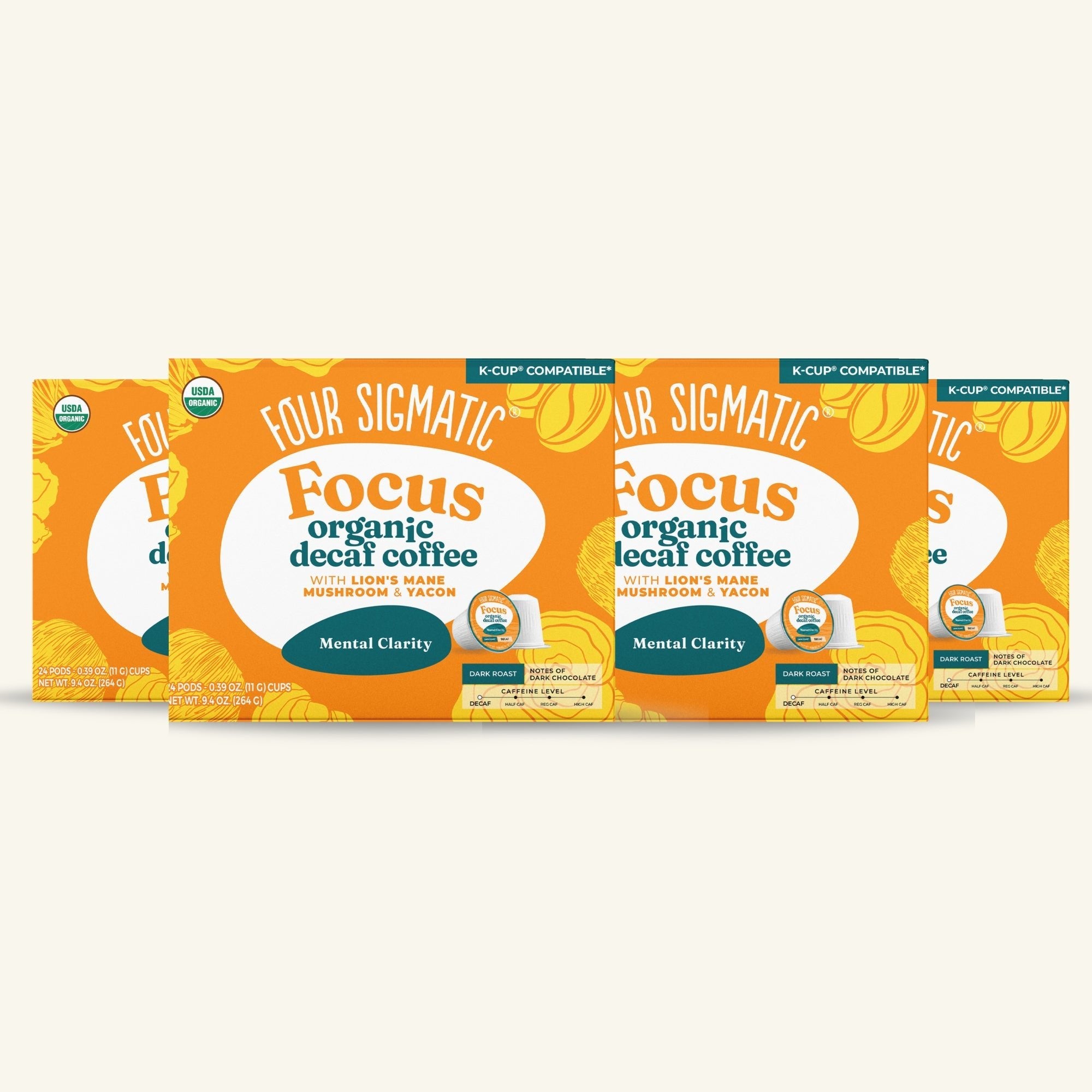 US Four Sigmatic Focus Decaf Coffee Pods (24ct)