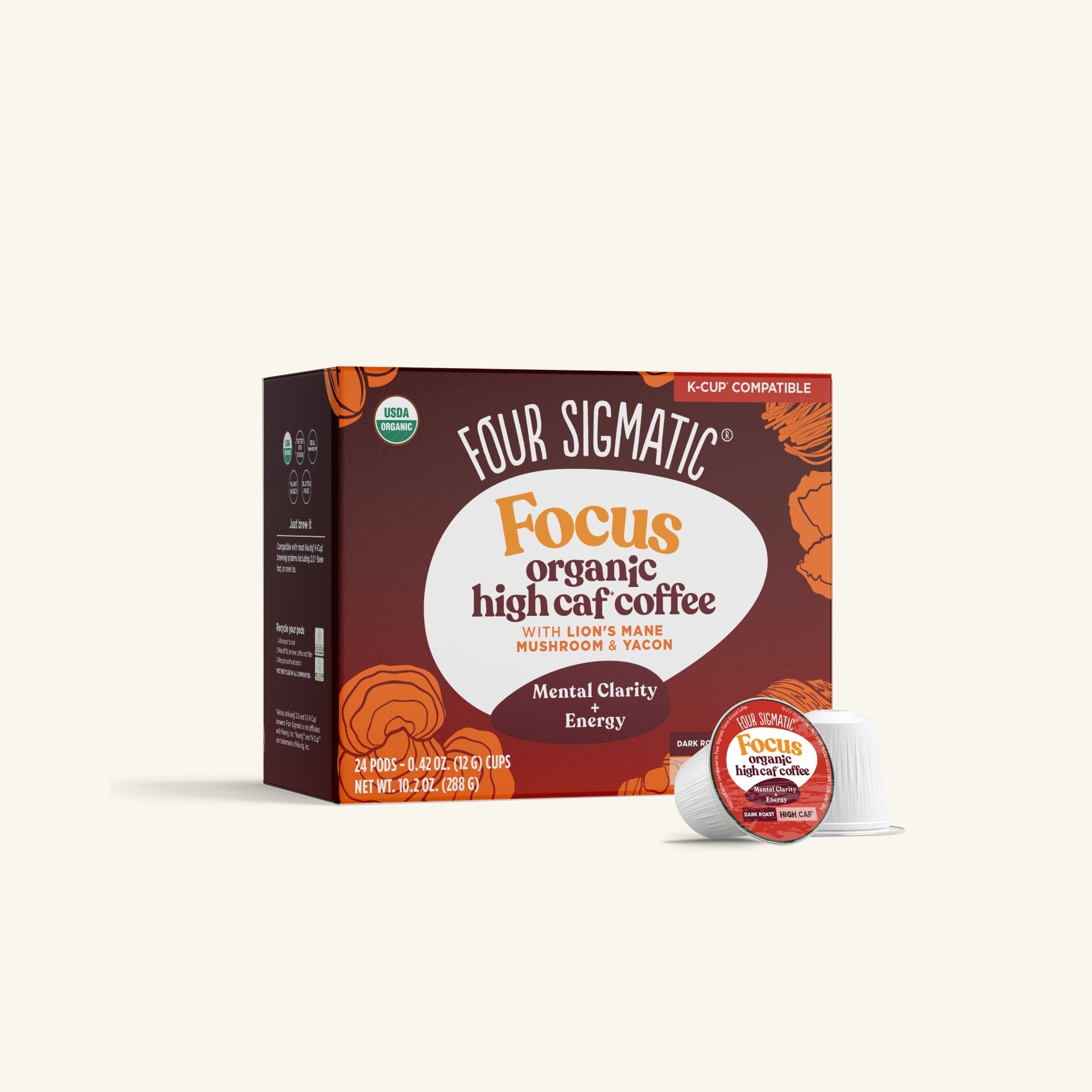 US Four Sigmatic Focus High Caf Coffee Pods (24ct)