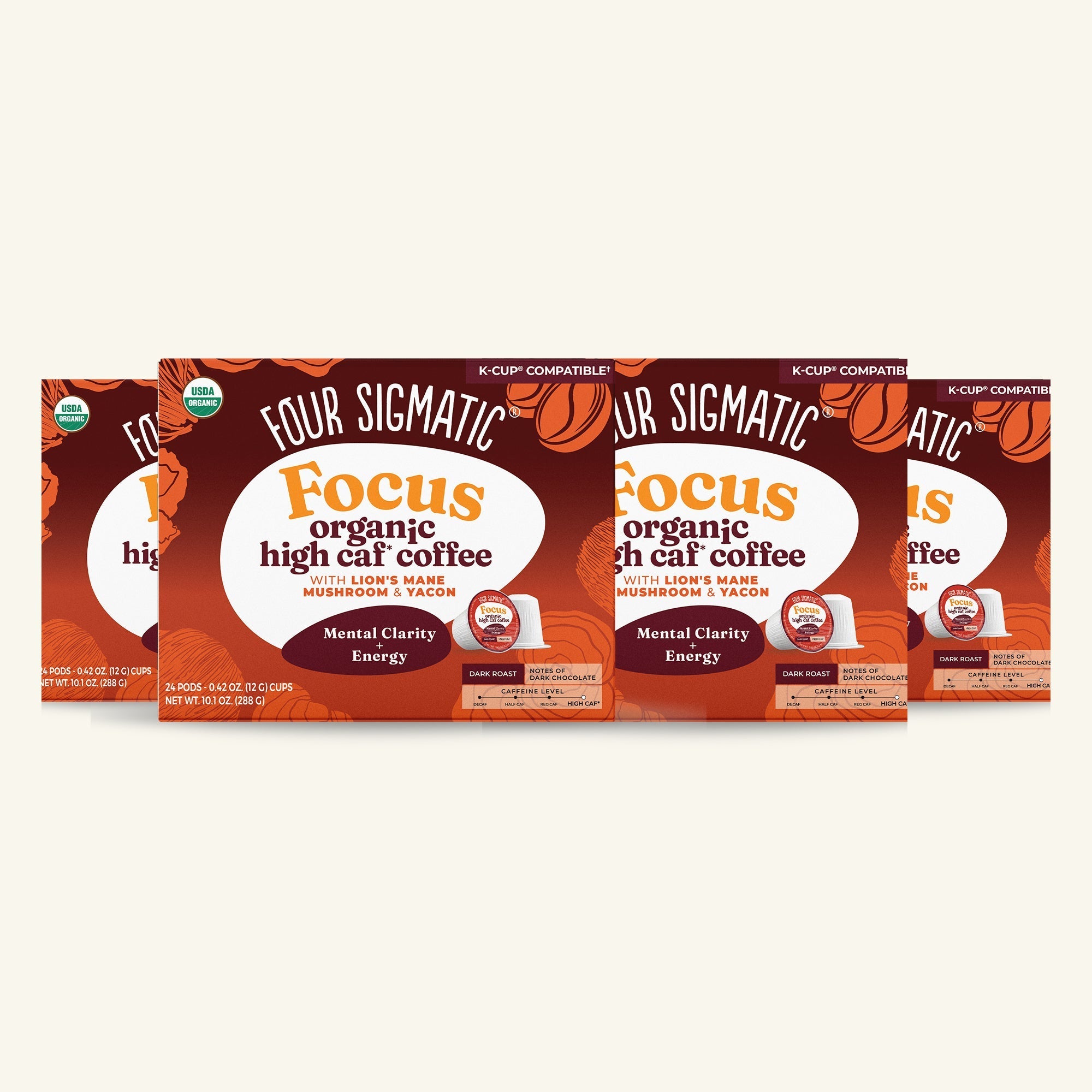 US Four Sigmatic Focus High Caf Coffee Pods (24ct)