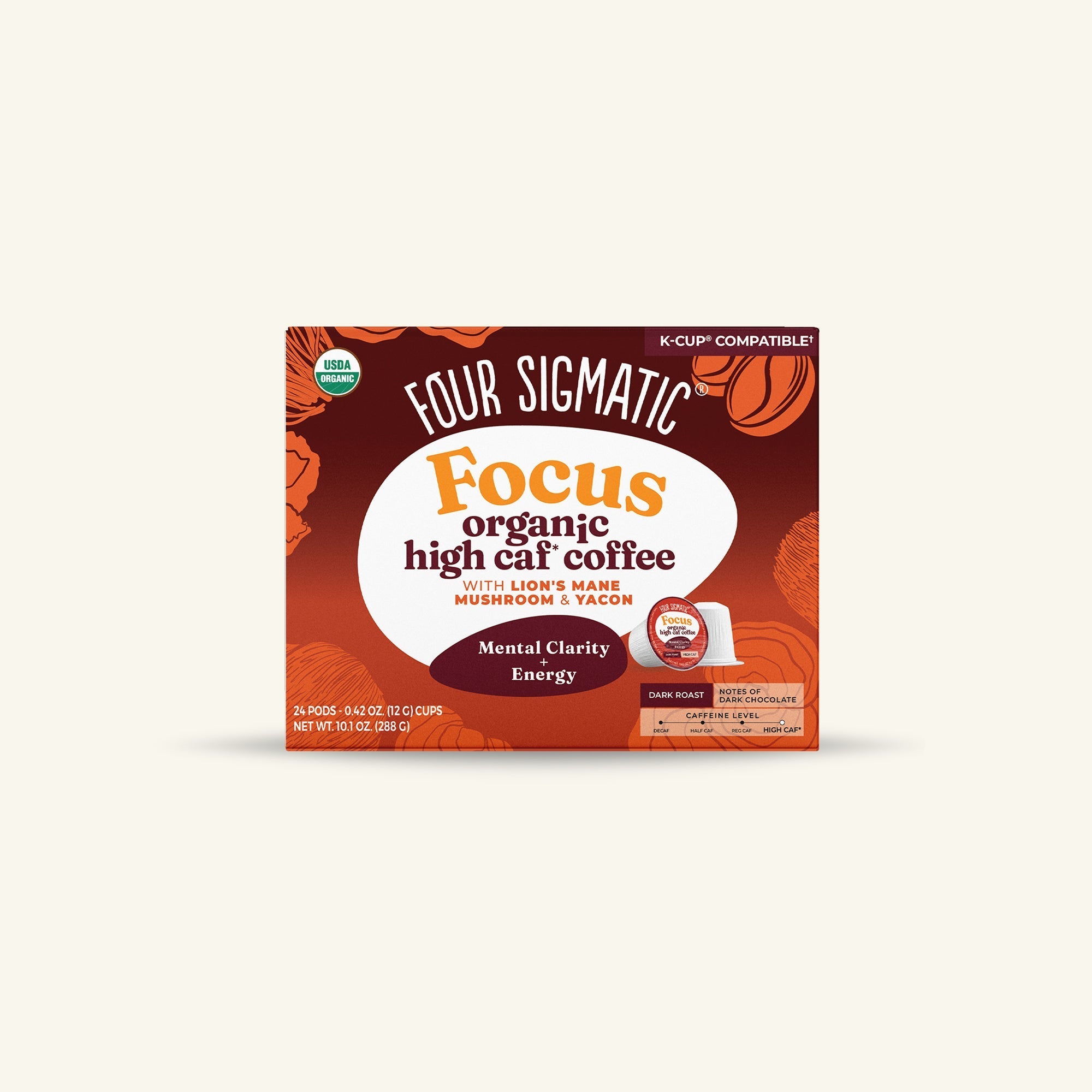 US Four Sigmatic Focus High Caf Coffee Pods (24ct)