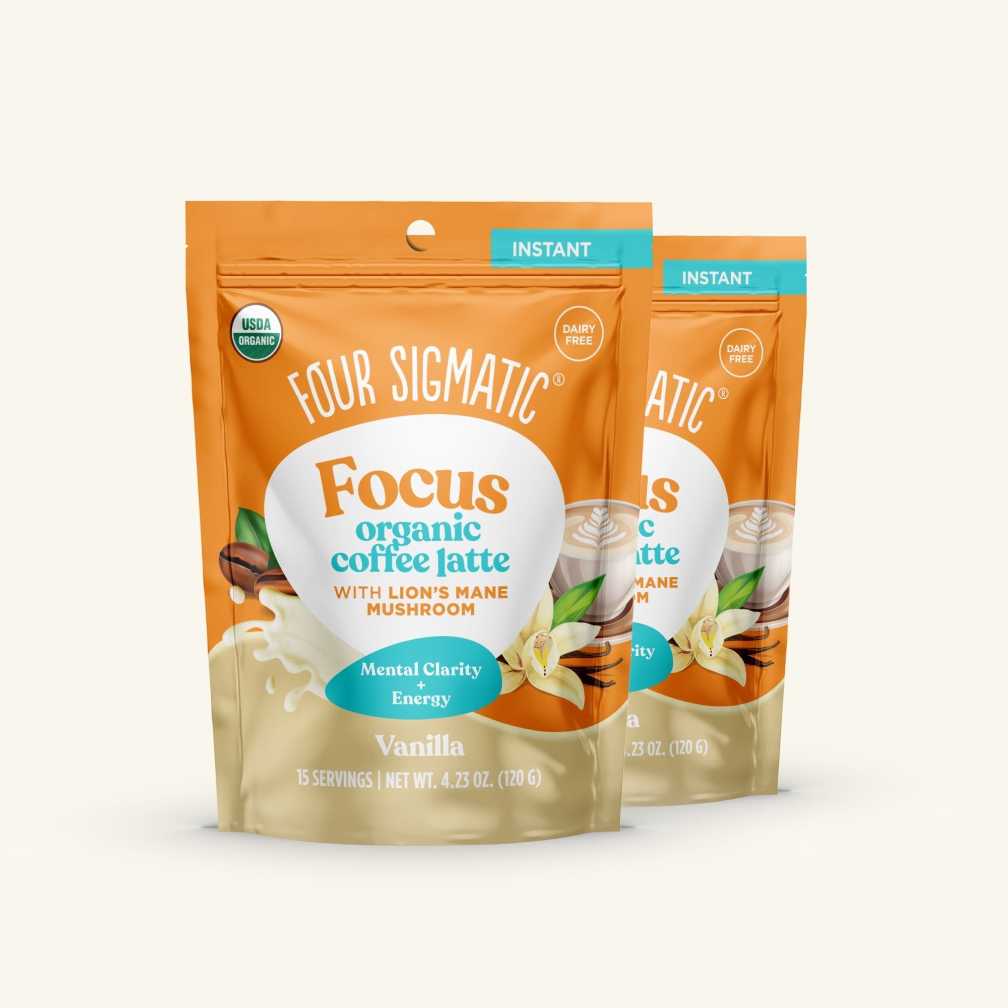 US Four Sigmatic Focus Organic Coffee Latte - Vanilla