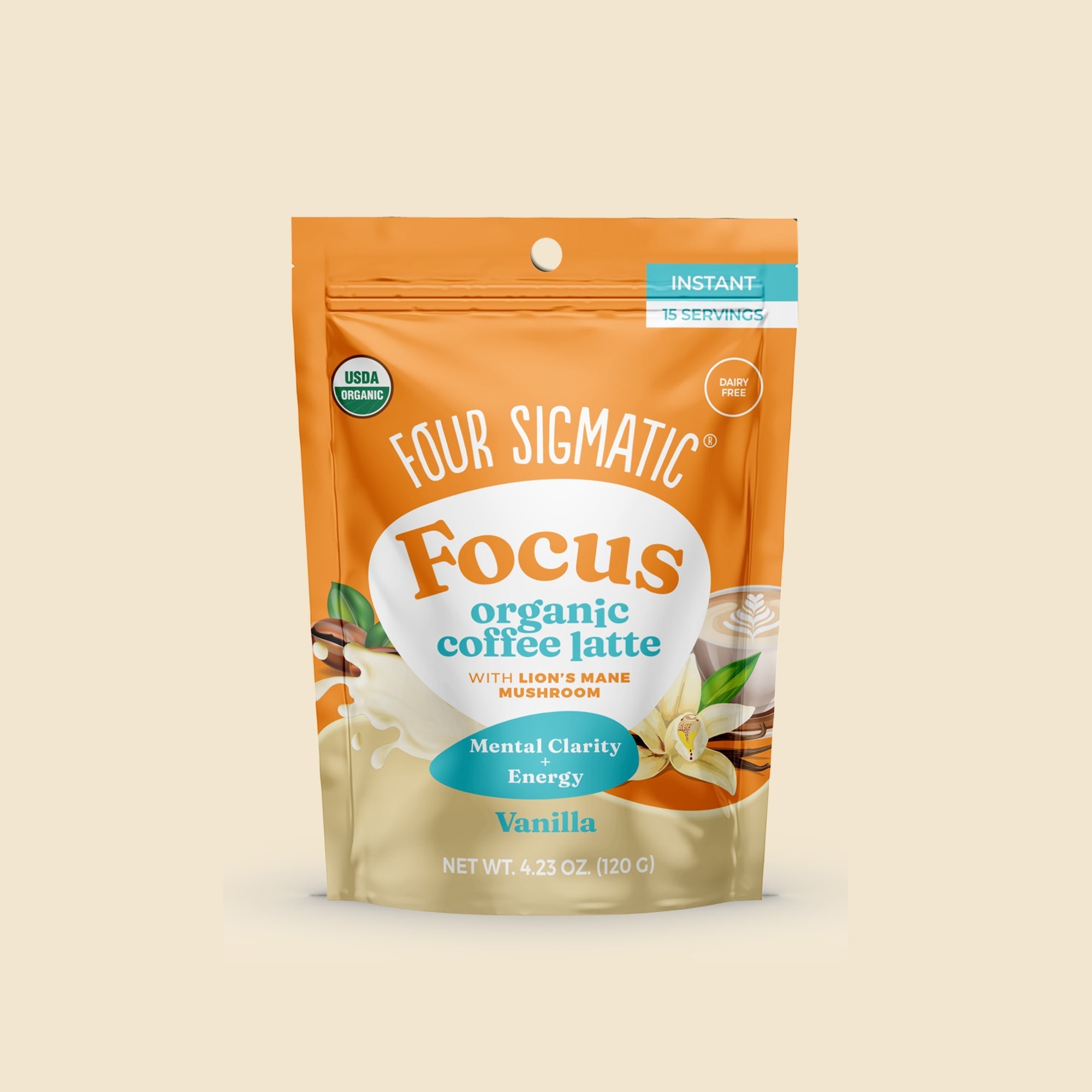 US Four Sigmatic Focus Organic Coffee Latte - Vanilla
