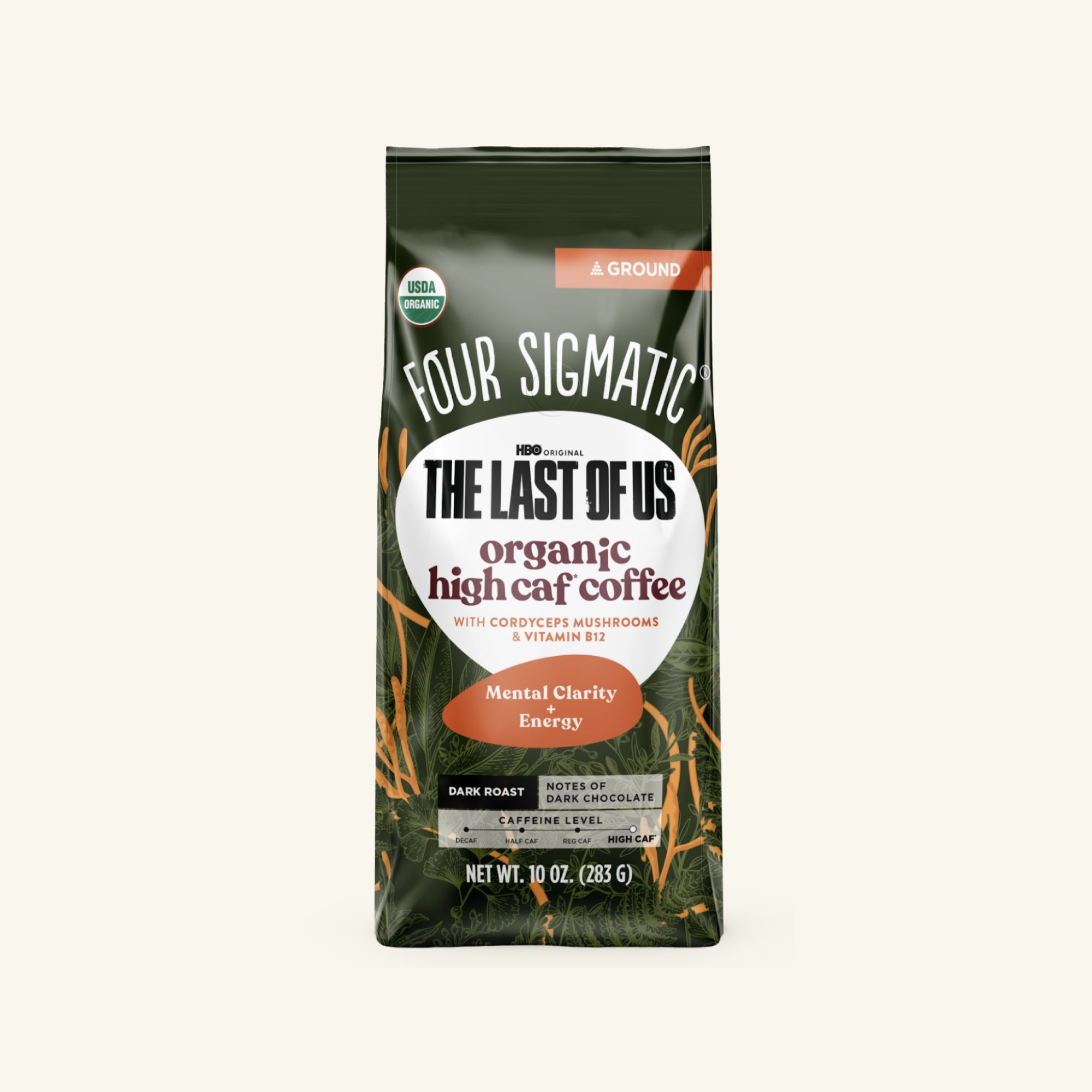 US Four Sigmatic HBO Original The Last Of Us - Organic High Caf Ground Coffee