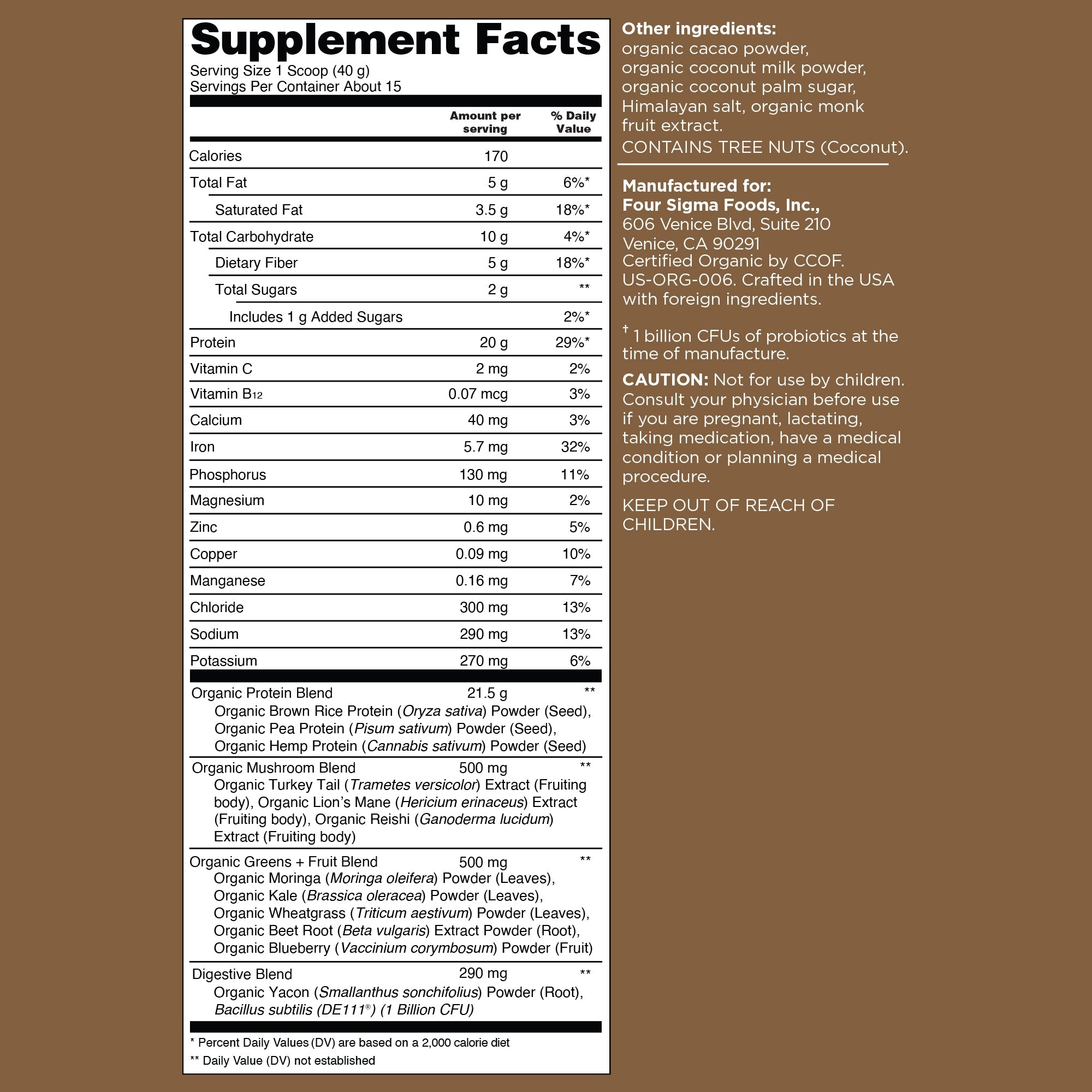 US Four Sigmatic Plant - Based Protein – Chocolate