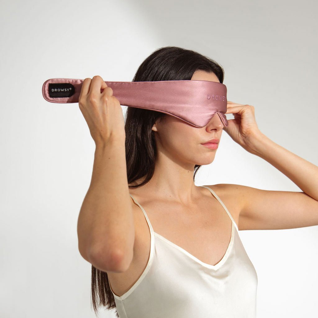 USA - DrowsyB2B Featherweight Silk Eye Mask Damask Rose
