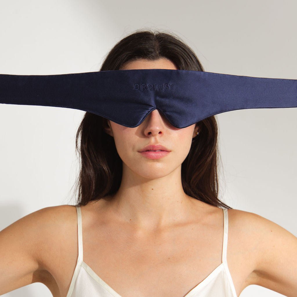 USA - DrowsyB2B Featherweight Silk Eye Mask Midnight Blue