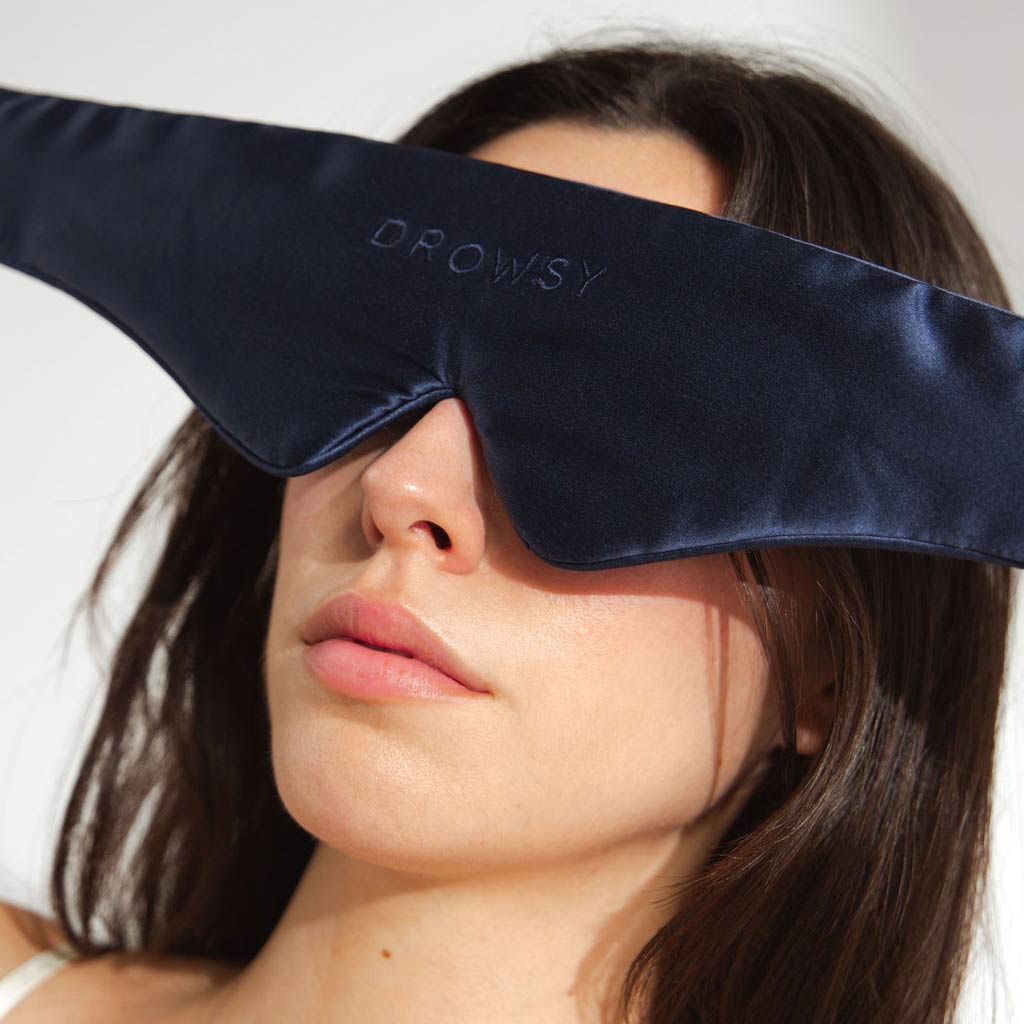 USA - DrowsyB2B Featherweight Silk Eye Mask Midnight Blue