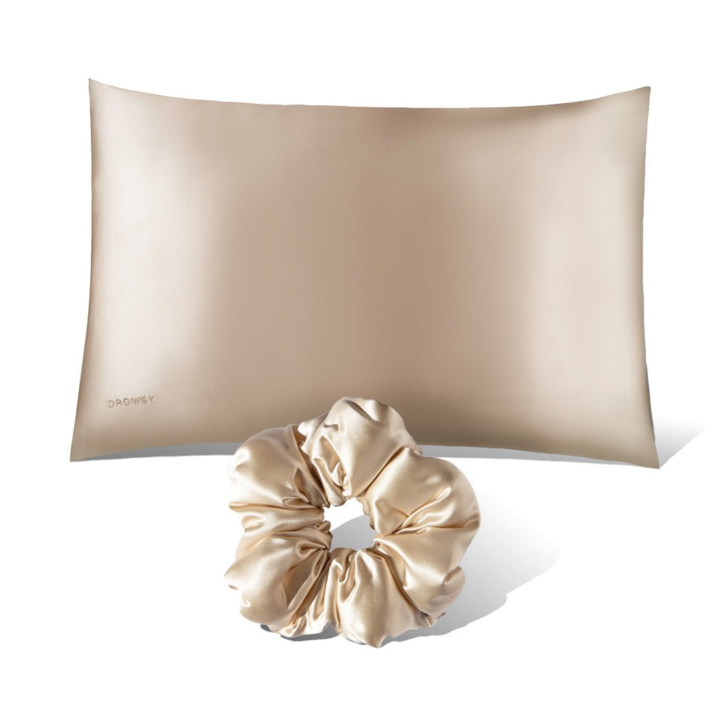 USA - DrowsyB2B Pillowcase + Scrunchie - Dusty Gold