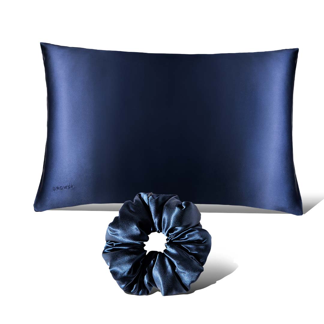 USA - DrowsyB2B Pillowcase + Scrunchie - Midnight Blue