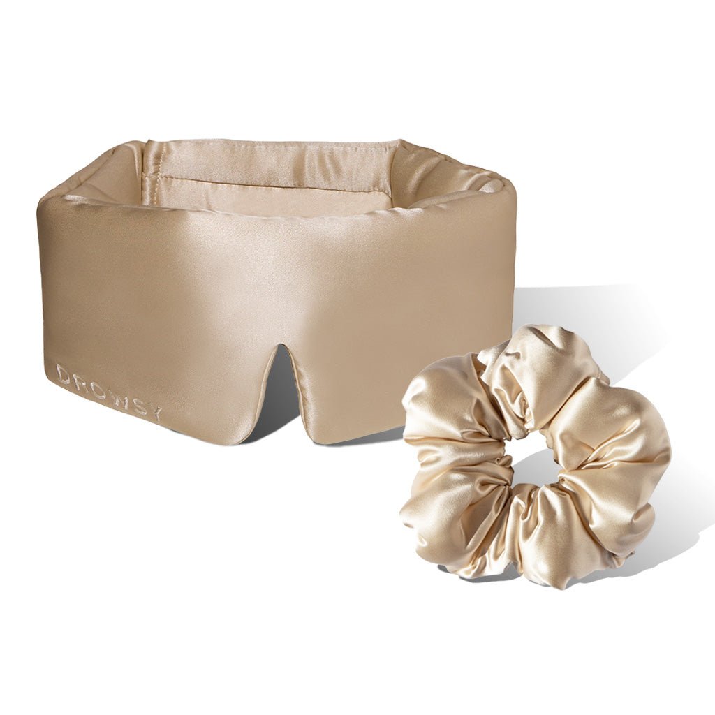 USA - DrowsyB2B Sleep Mask + Scrunchie - Dusty Gold